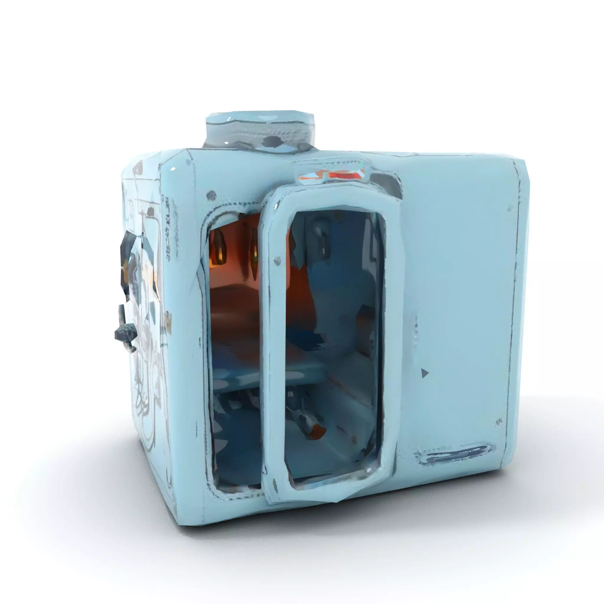 Industrial SciFi Control Room model pack Low-poly 3D model_7