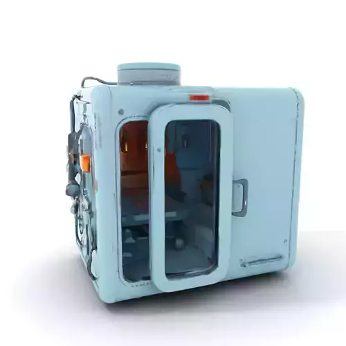 Industrial SciFi Control Room model pack Low-poly 3D model