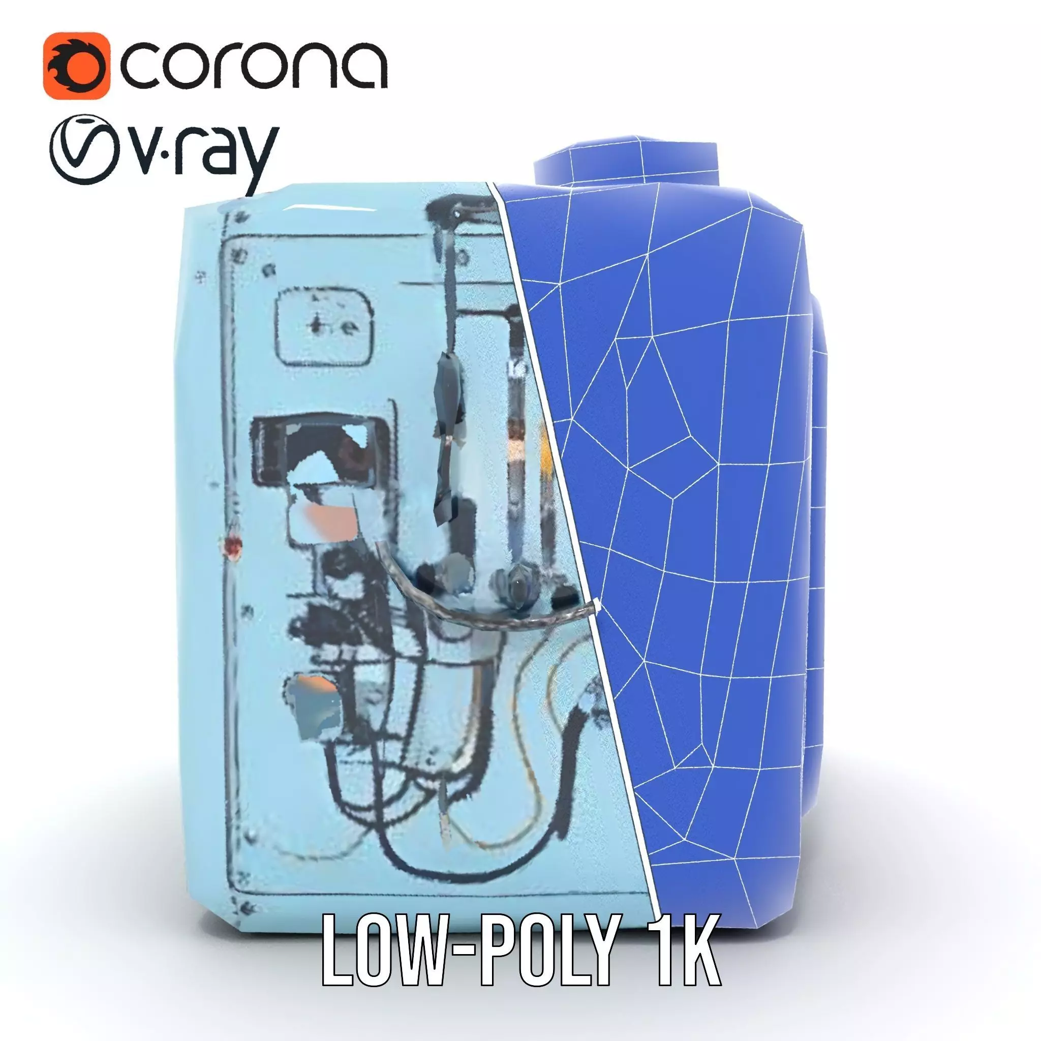 Industrial SciFi Control Room model pack Low-poly 3D model_22