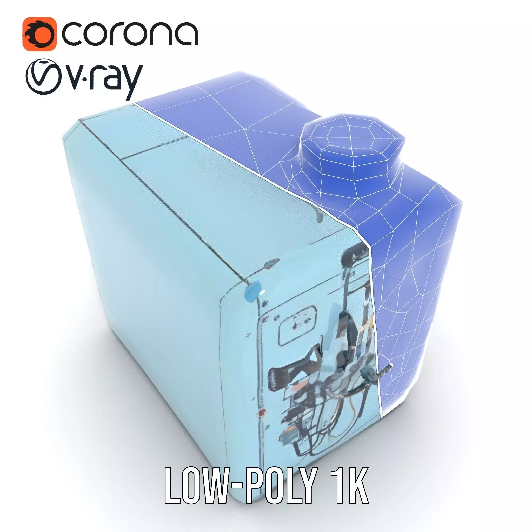 Industrial SciFi Control Room model pack Low-poly 3D model_9