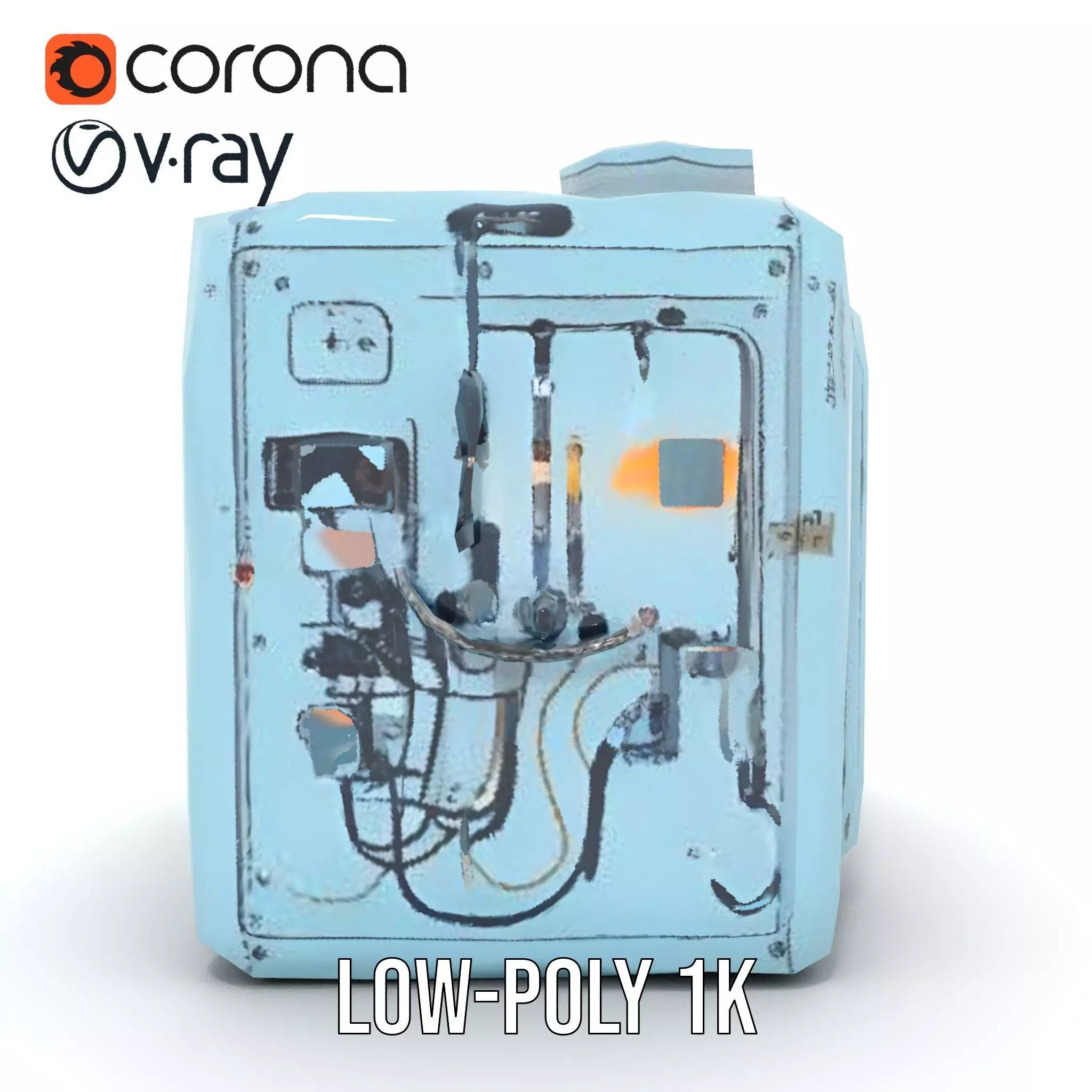 Industrial SciFi Control Room model pack Low-poly 3D model_14