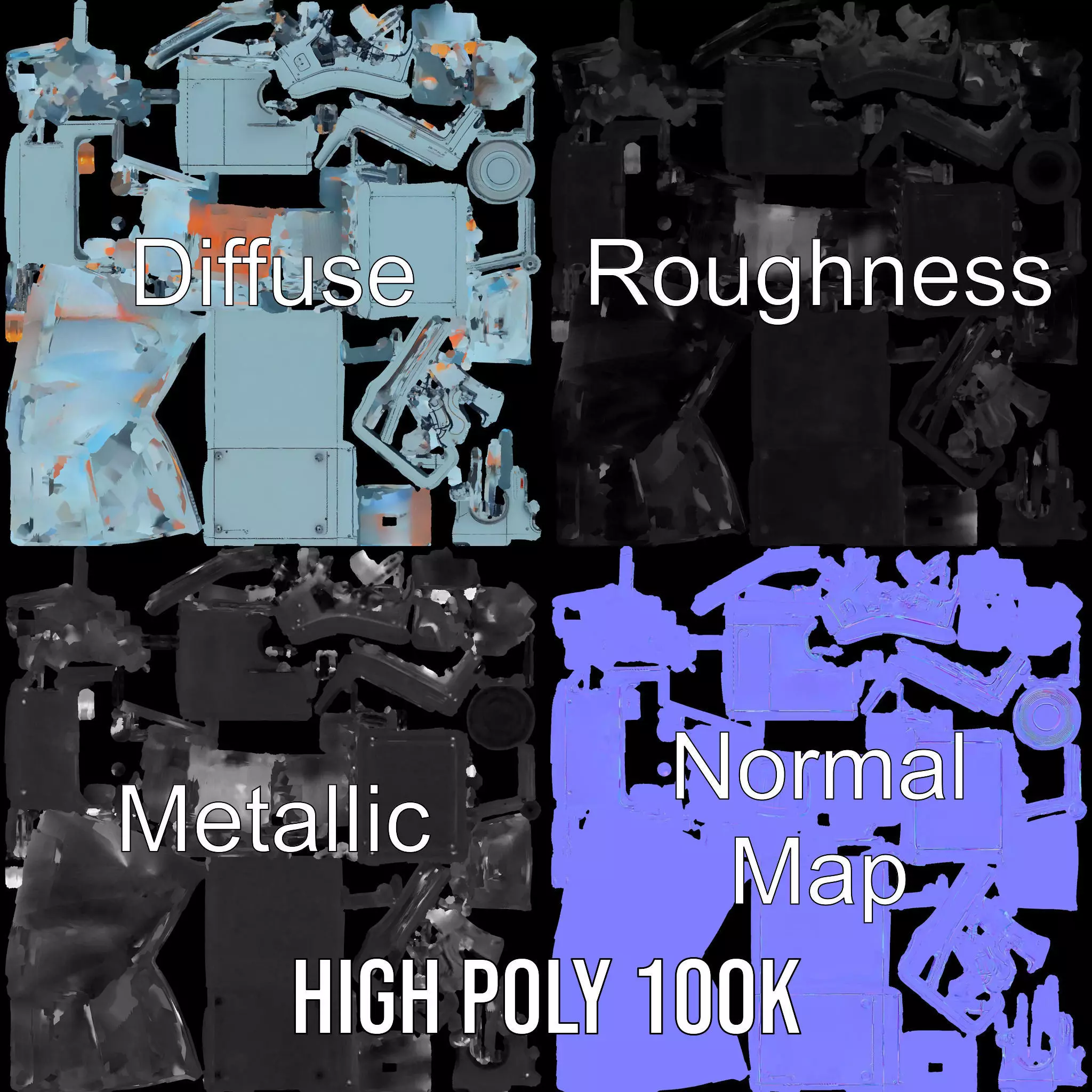 Industrial SciFi Control Room model pack Low-poly 3D model_3