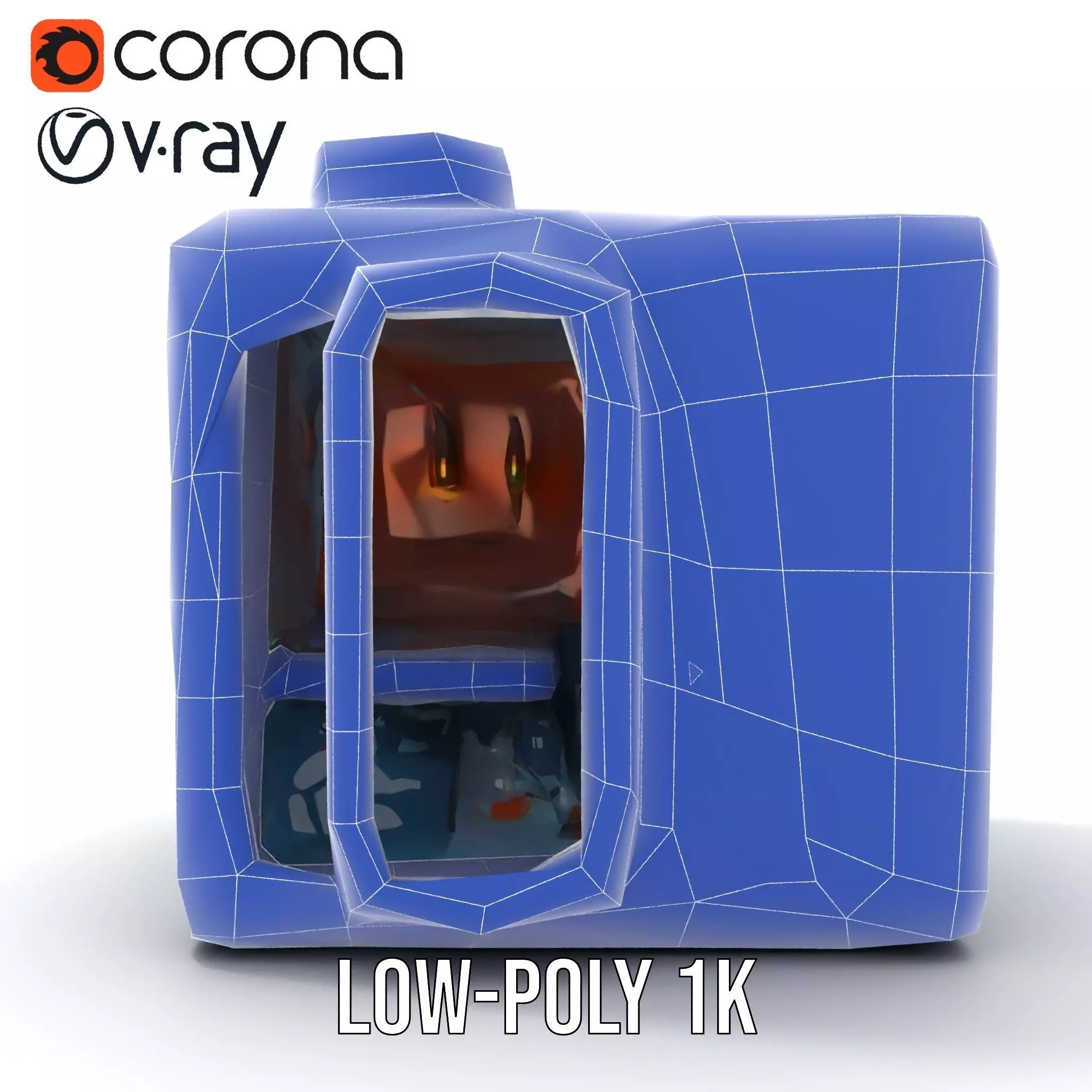 Industrial SciFi Control Room model pack Low-poly 3D model_31