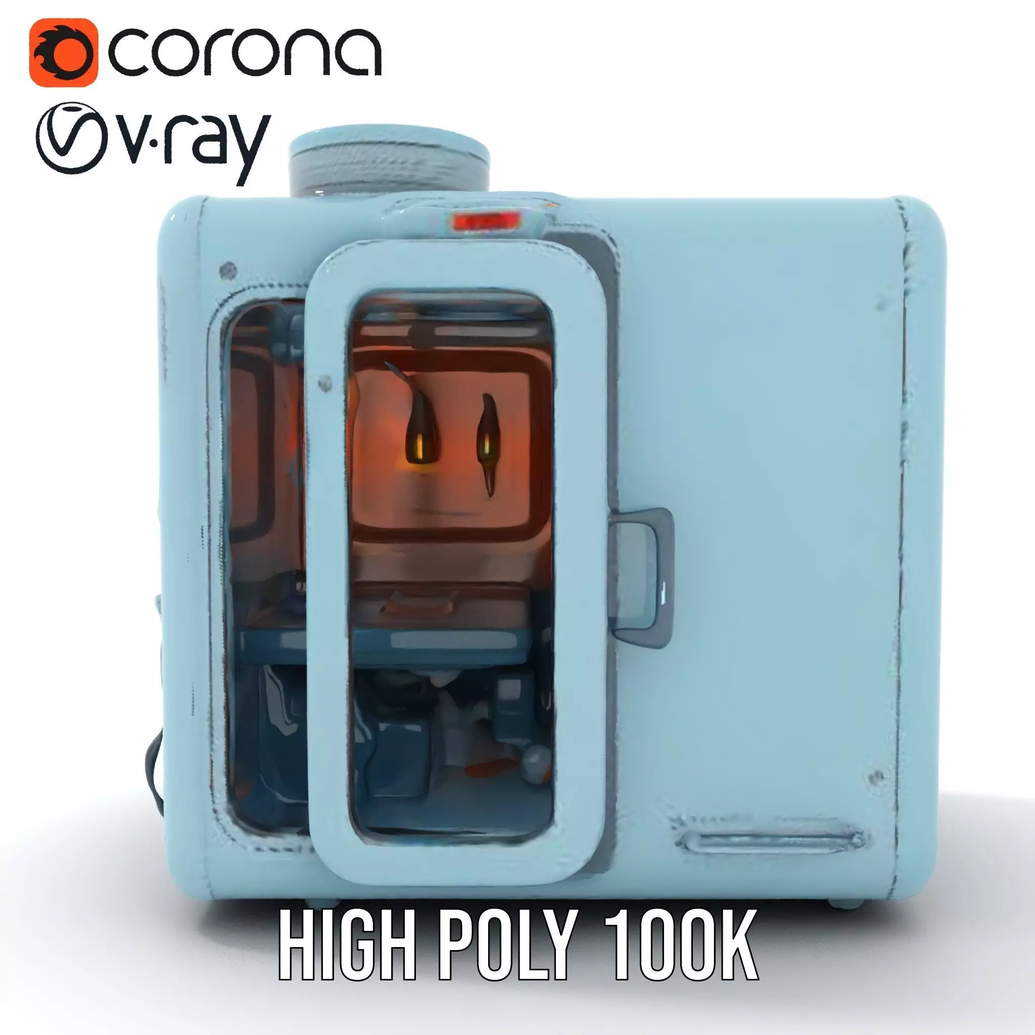 Industrial SciFi Control Room model pack Low-poly 3D model_23