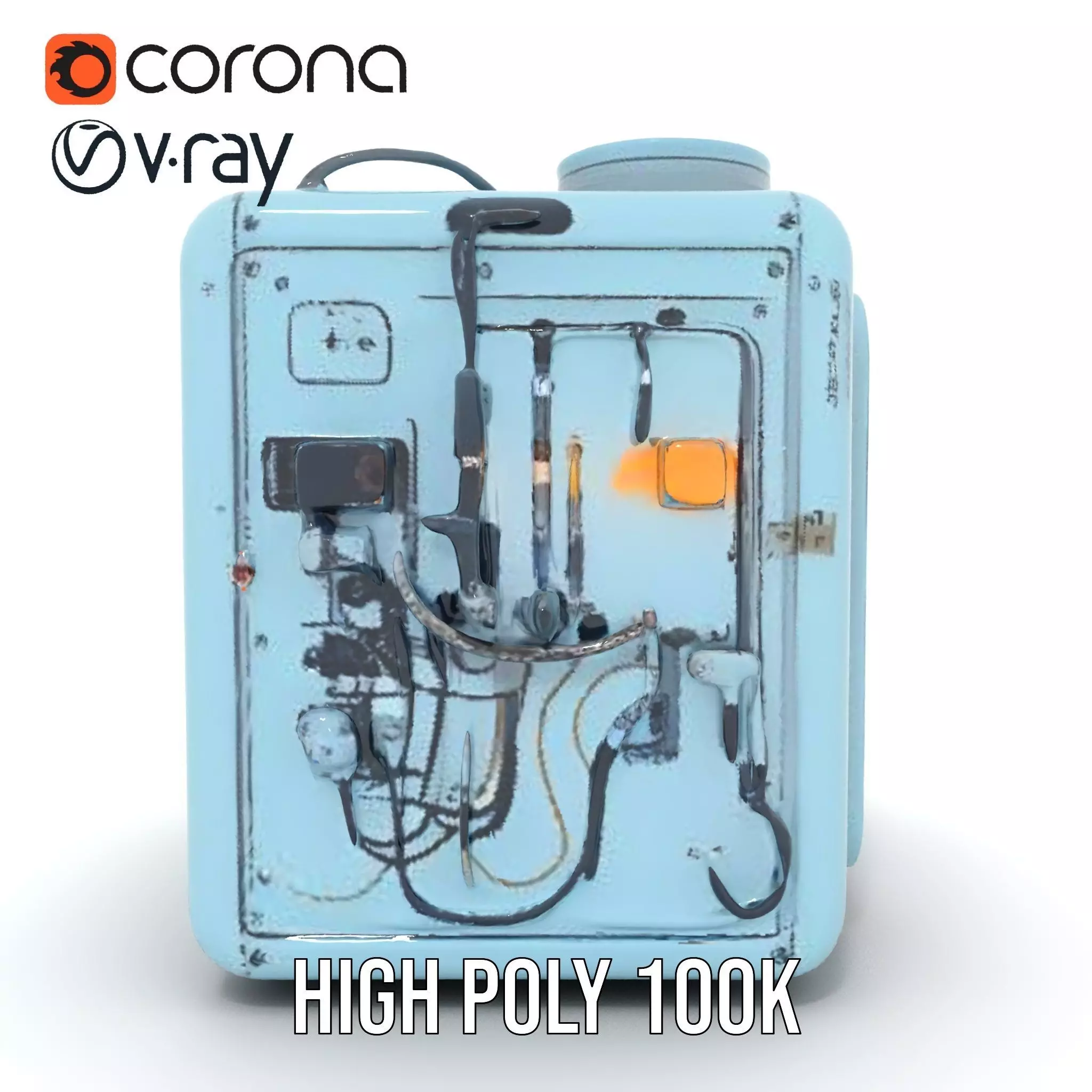 Industrial SciFi Control Room model pack Low-poly 3D model_26