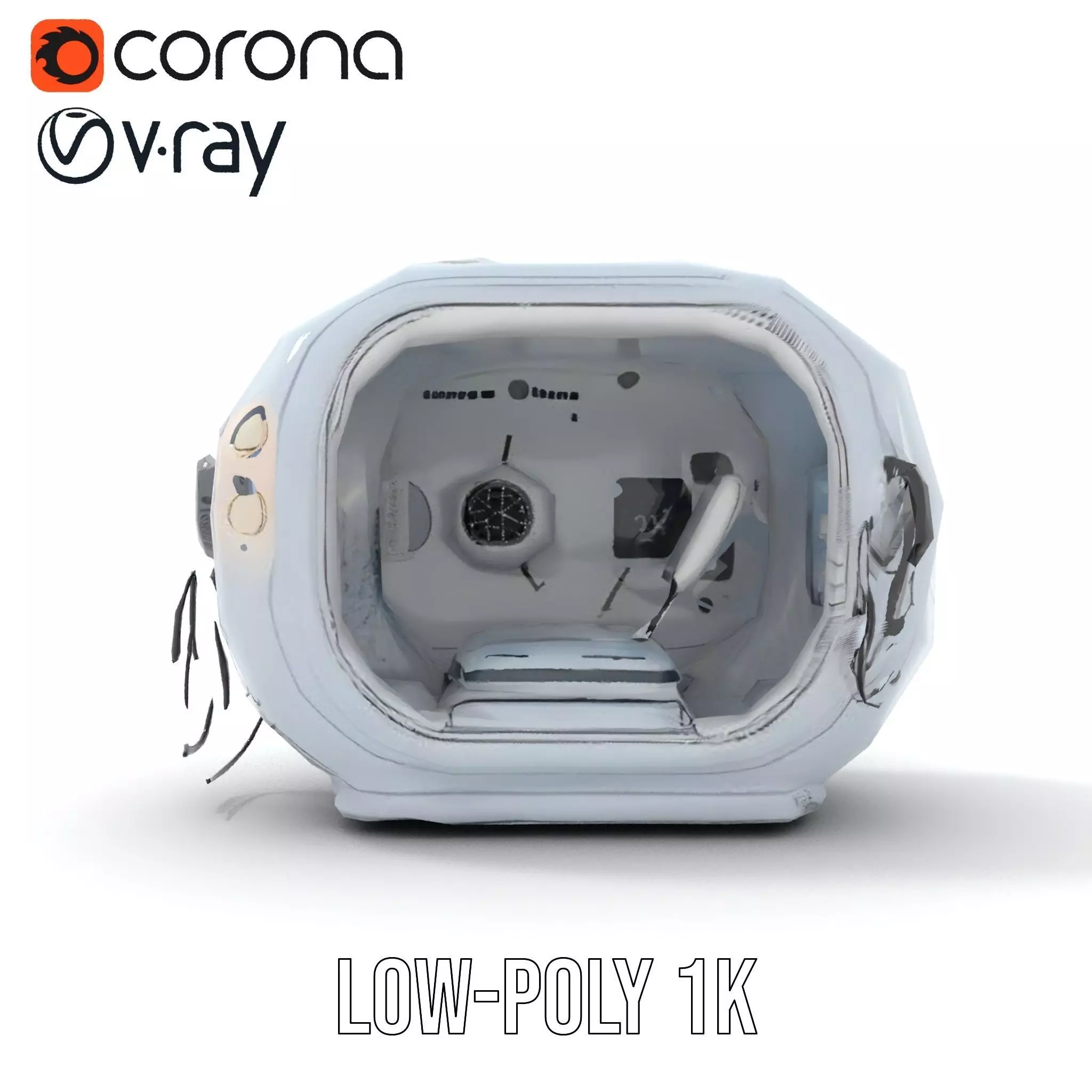 Futuristic Medical Chamber Model Pack Low-poly 3D model_12