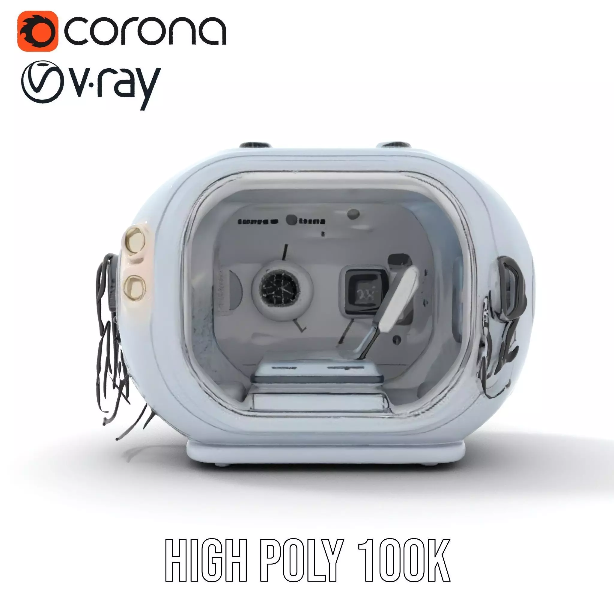 Futuristic Medical Chamber Model Pack Low-poly 3D model_28