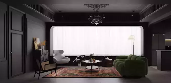 Luxury living room dining room interior scenes 21