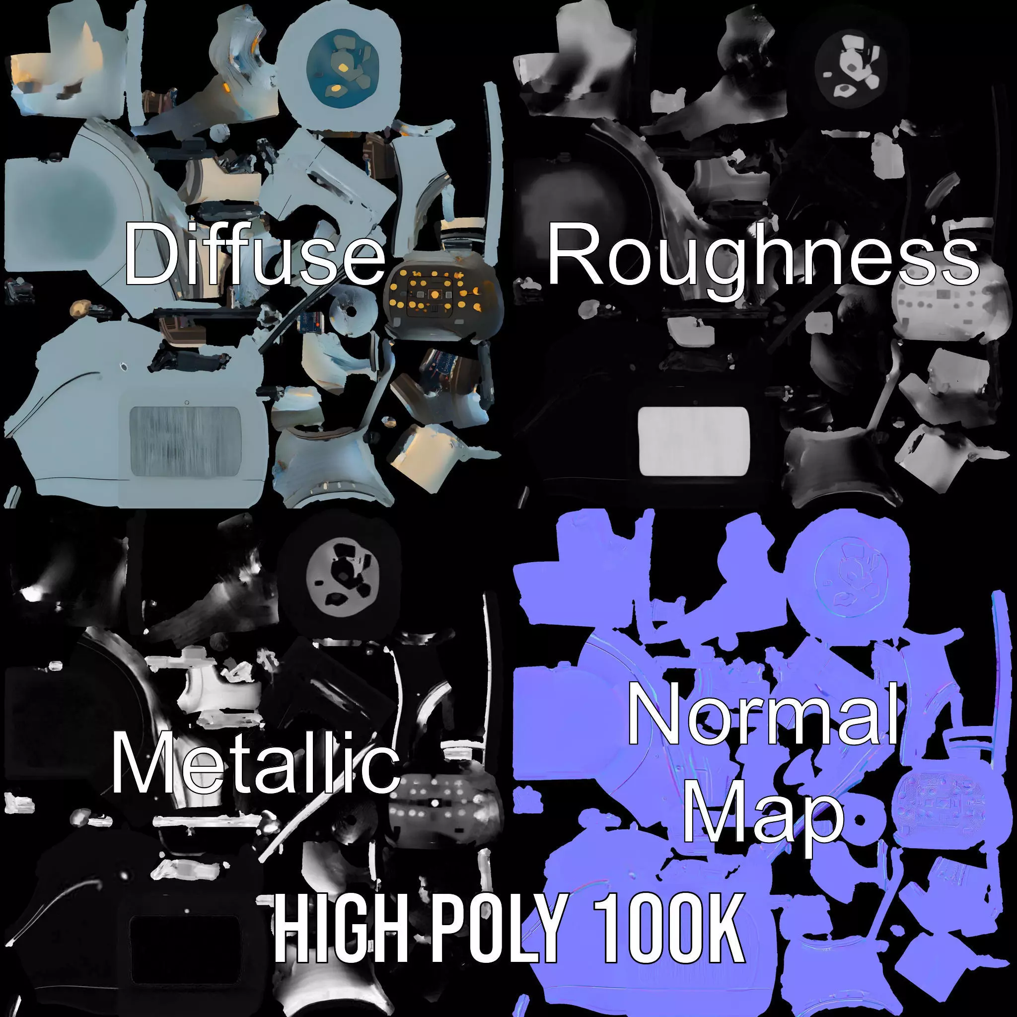 Futuristic Sleep Pod Interior Model Pack Low-poly 3D model_3