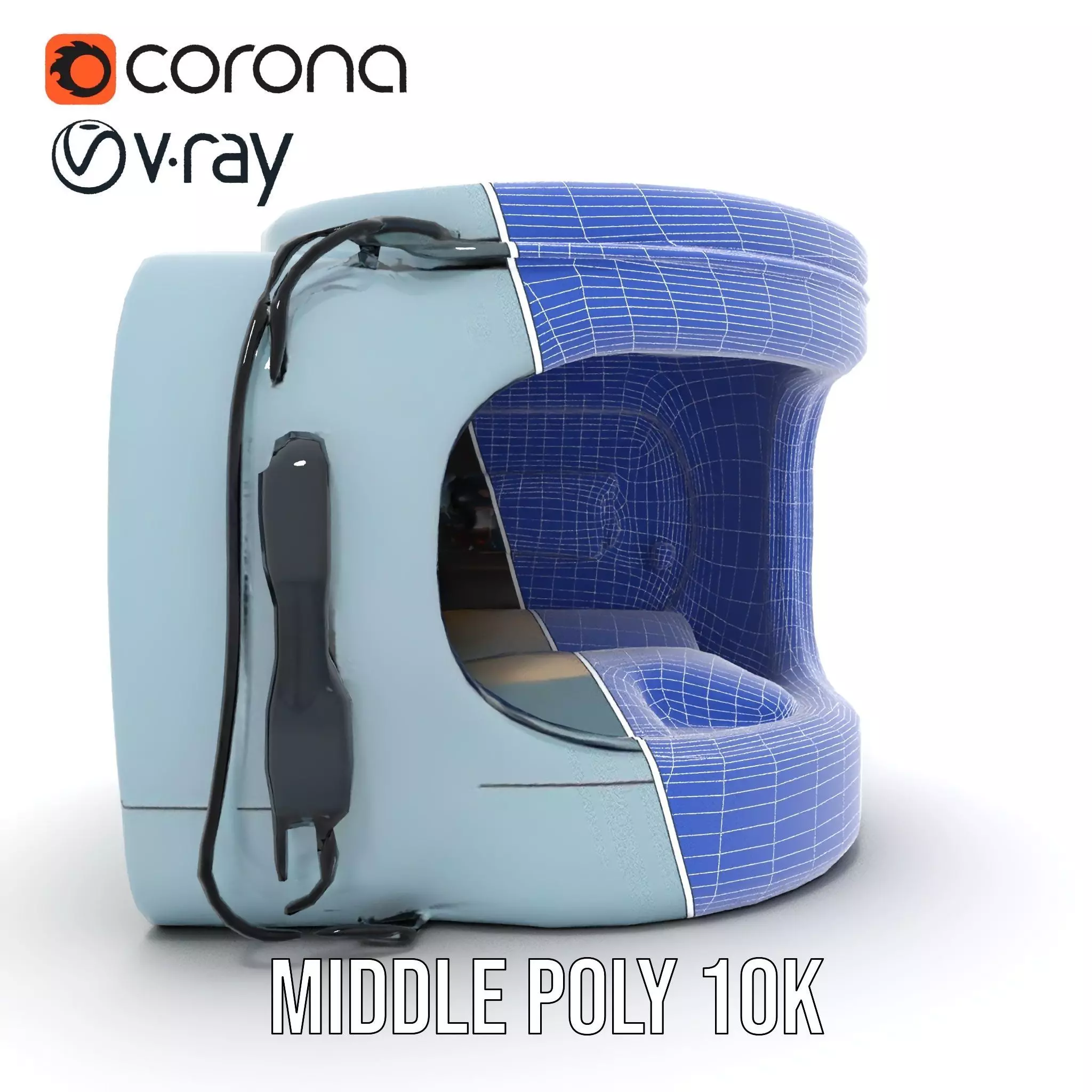 Futuristic Sleep Pod Interior Model Pack Low-poly 3D model_30