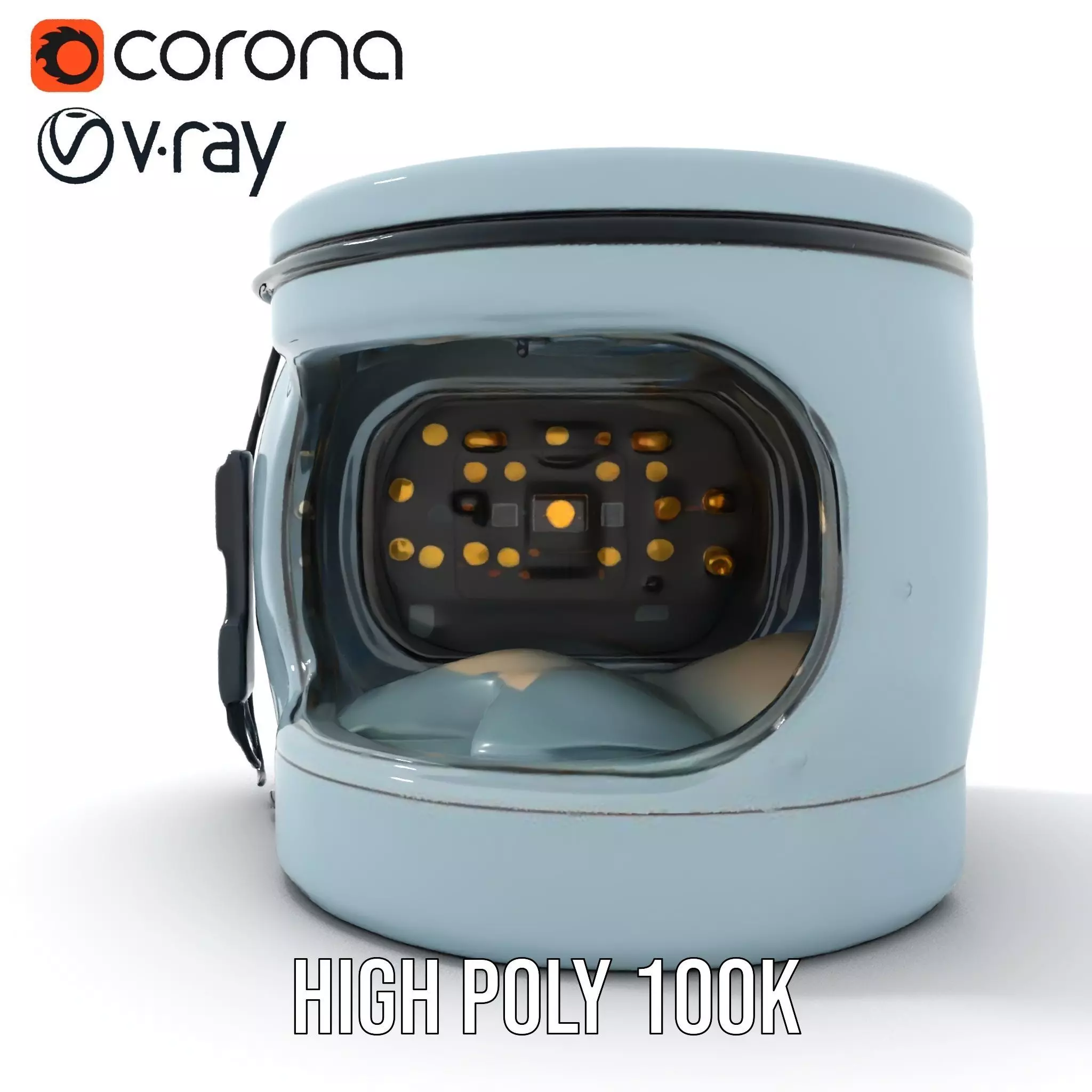 Futuristic Sleep Pod Interior Model Pack Low-poly 3D model_20