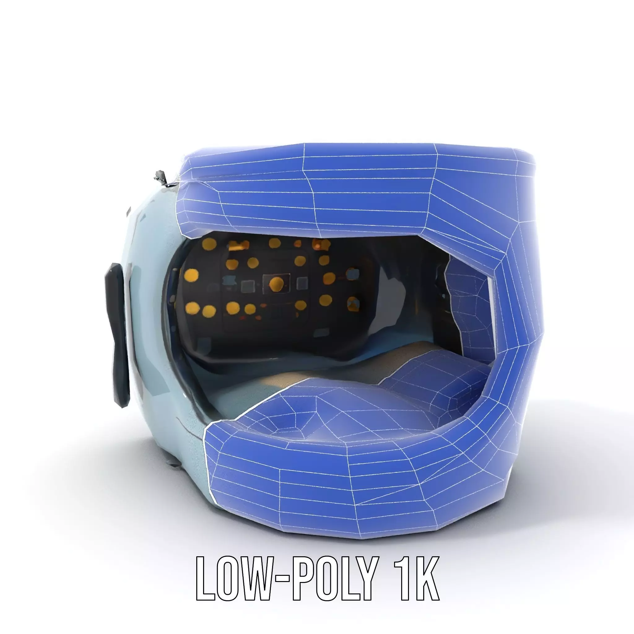 Futuristic Sleep Pod Interior Model Pack Low-poly 3D model_12