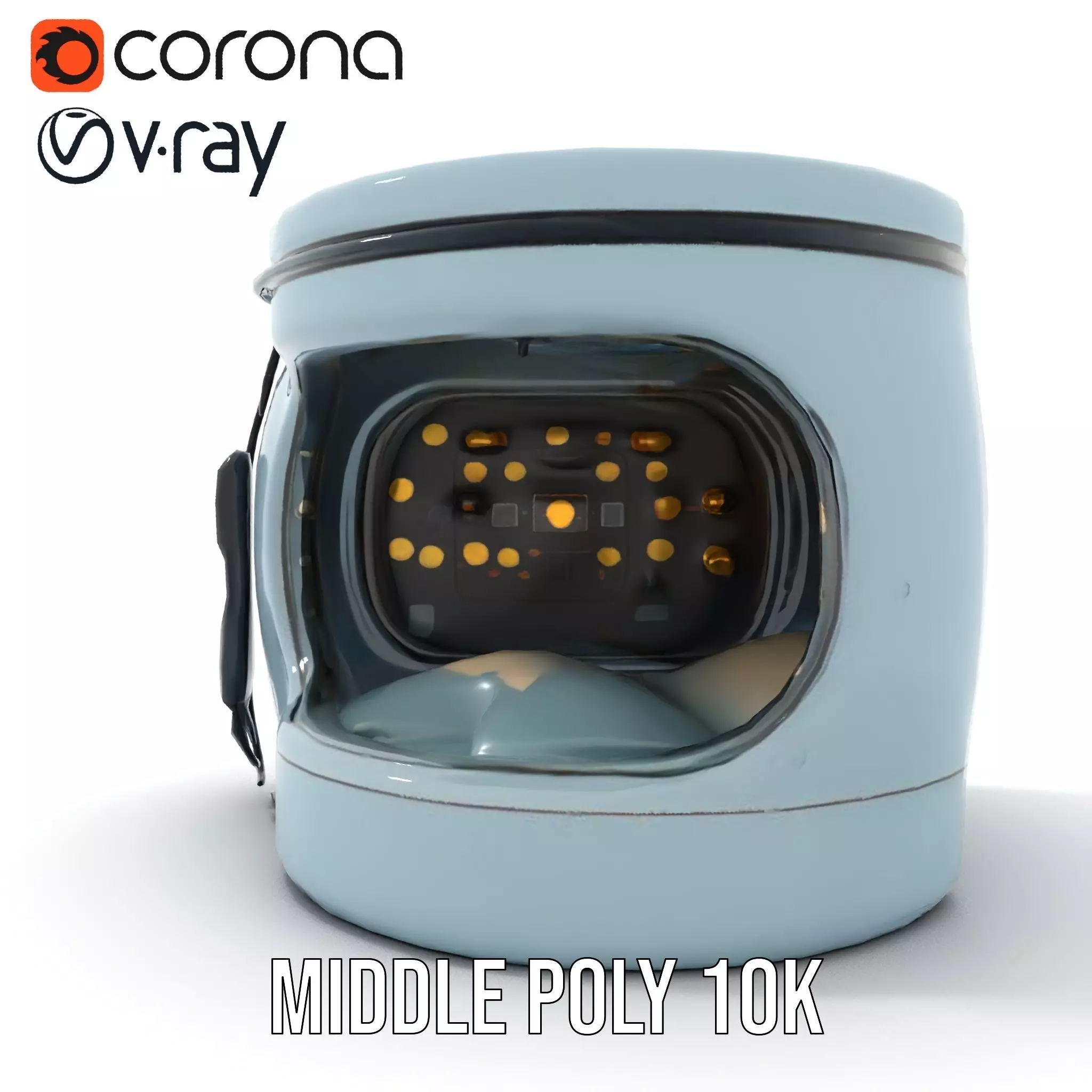 Futuristic Sleep Pod Interior Model Pack Low-poly 3D model_13