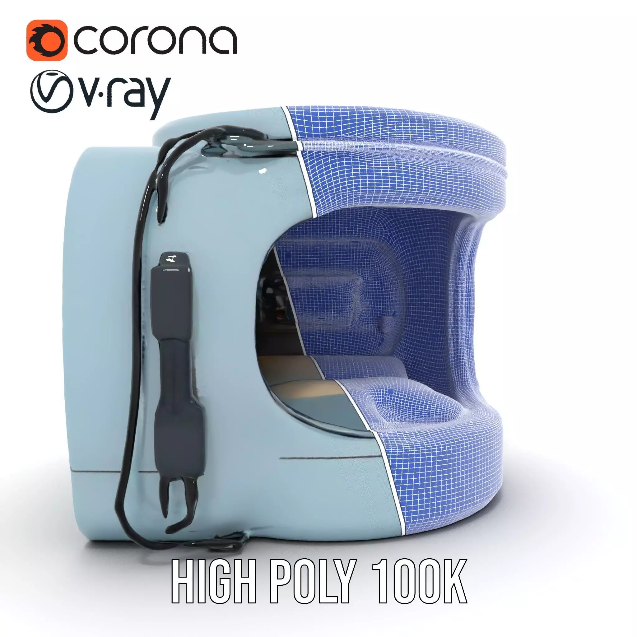 Futuristic Sleep Pod Interior Model Pack Low-poly 3D model_34