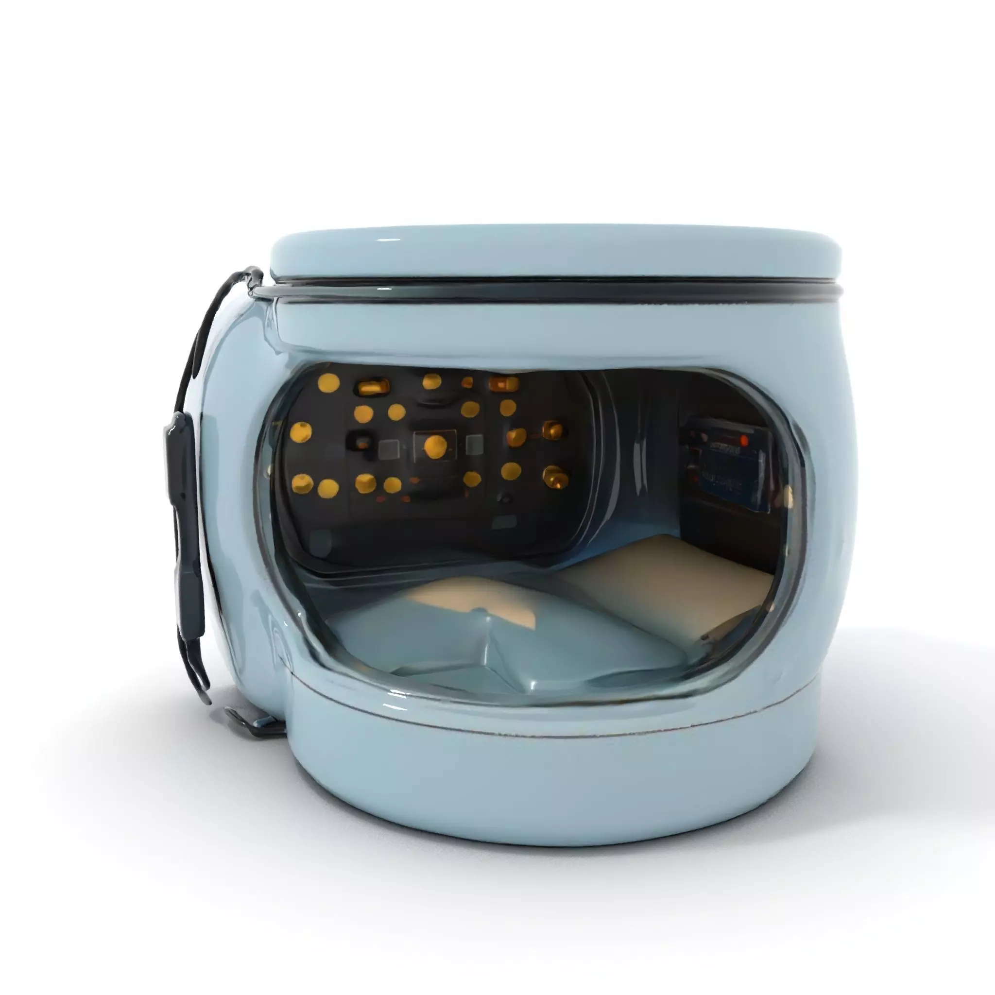 Futuristic Sleep Pod Interior Model Pack Low-poly 3D model_0