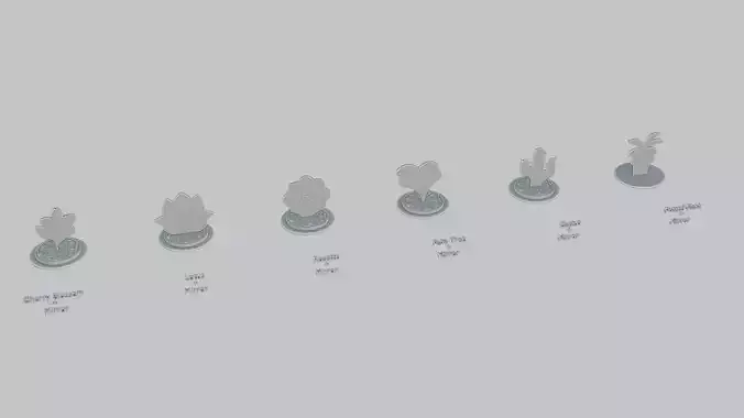 Flowers and Plants Mini Pack Emoji Statues 3D print model