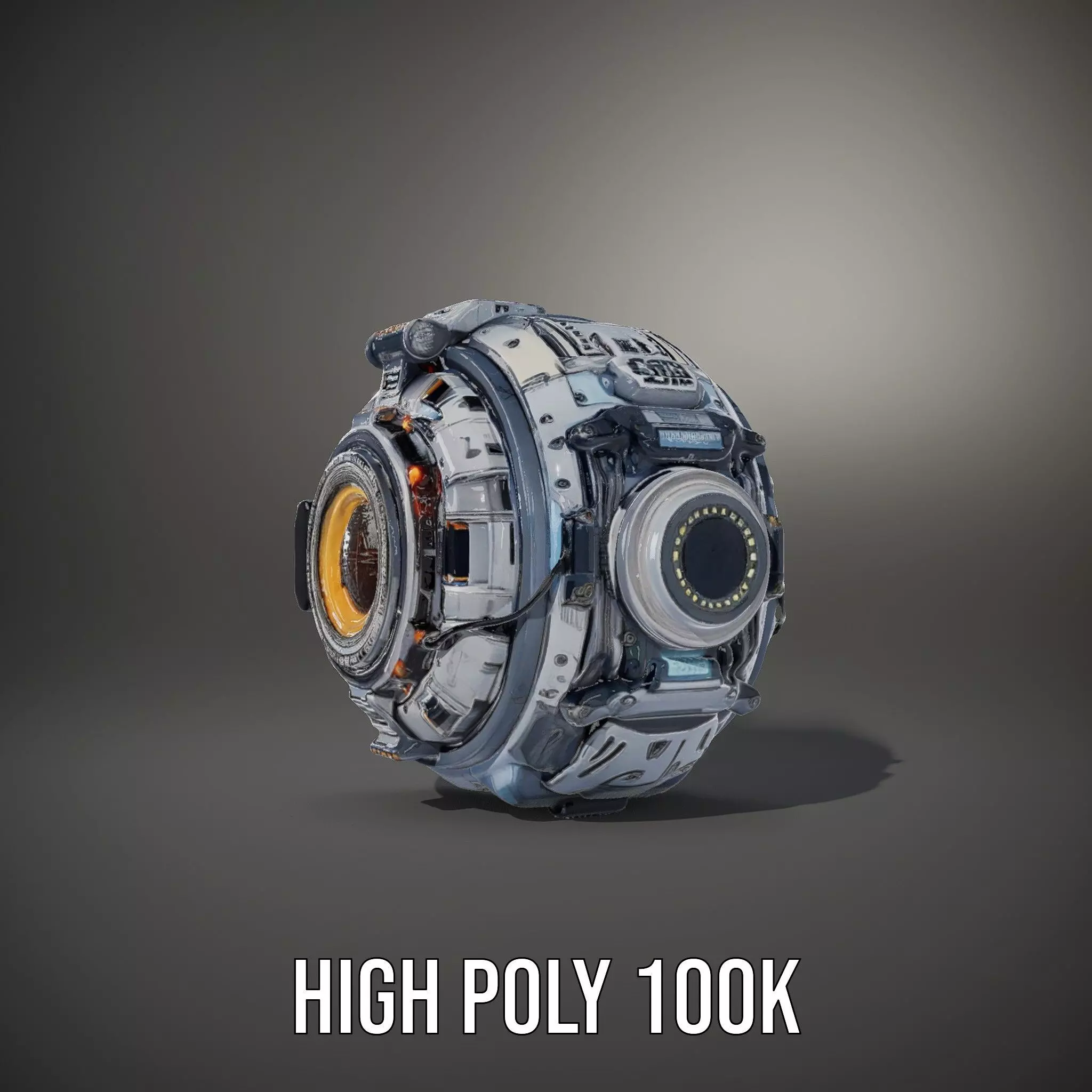 Futuristic SciFi Orb Drone Model Pack Low-poly 3D model_17