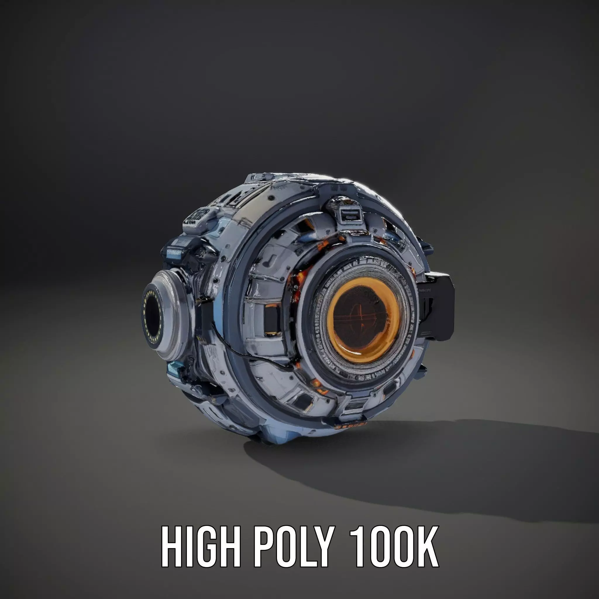 Futuristic SciFi Orb Drone Model Pack Low-poly 3D model_12