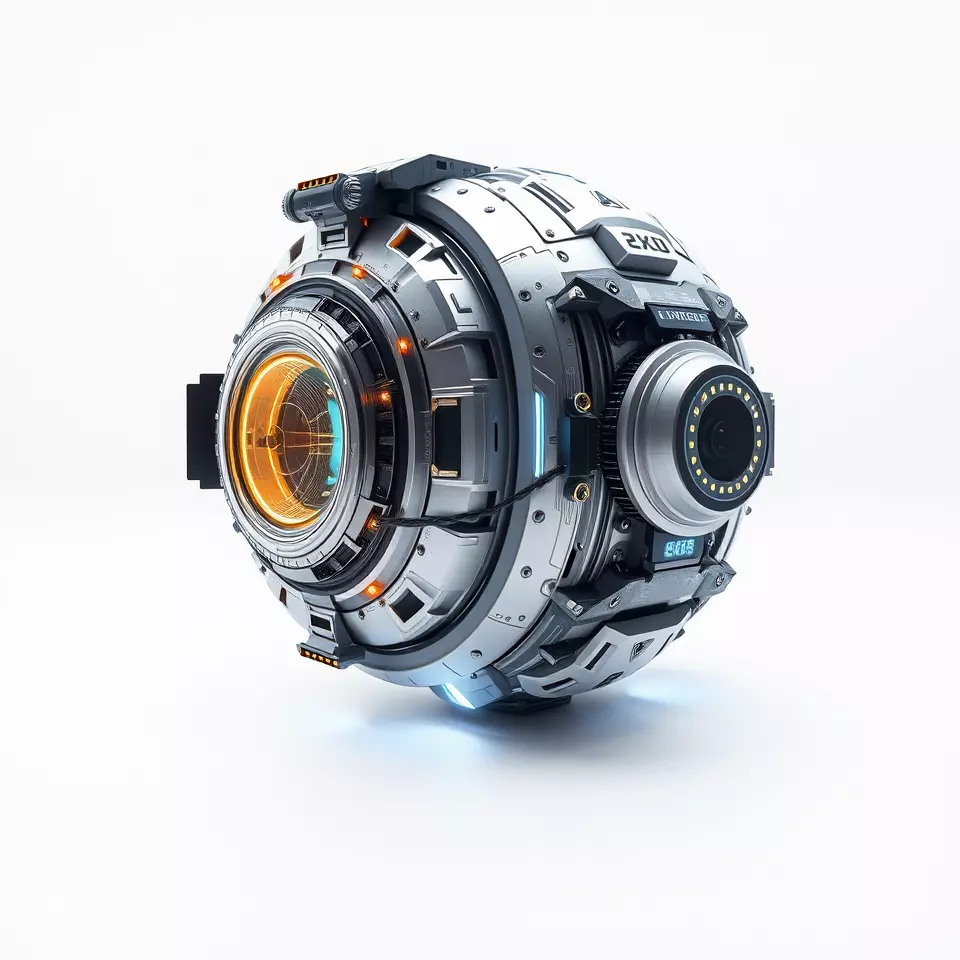 Futuristic SciFi Orb Drone Model Pack Low-poly 3D model_2