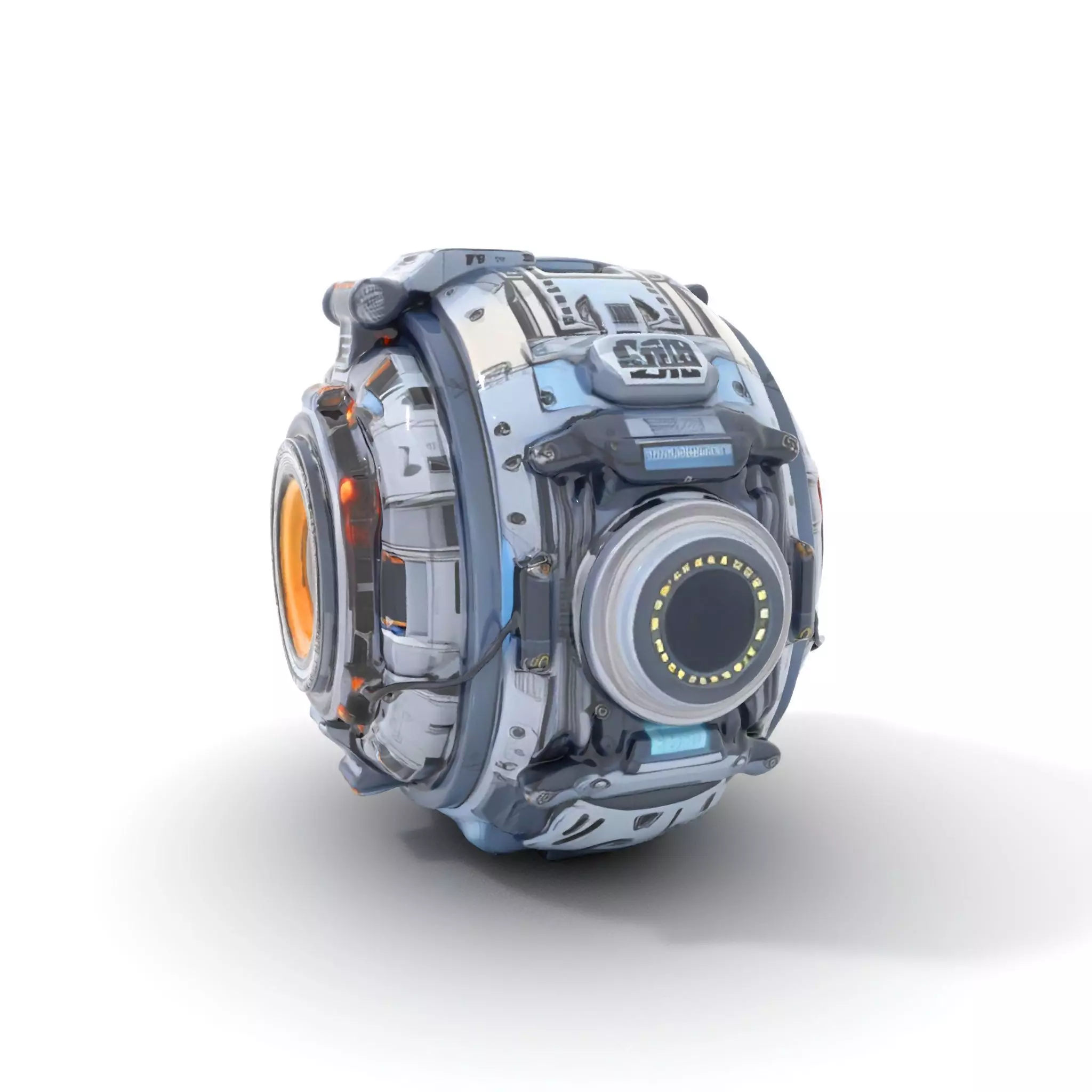 Futuristic SciFi Orb Drone Model Pack Low-poly 3D model_0