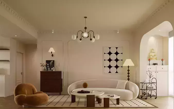 Luxury living room dining room interior scenes 22