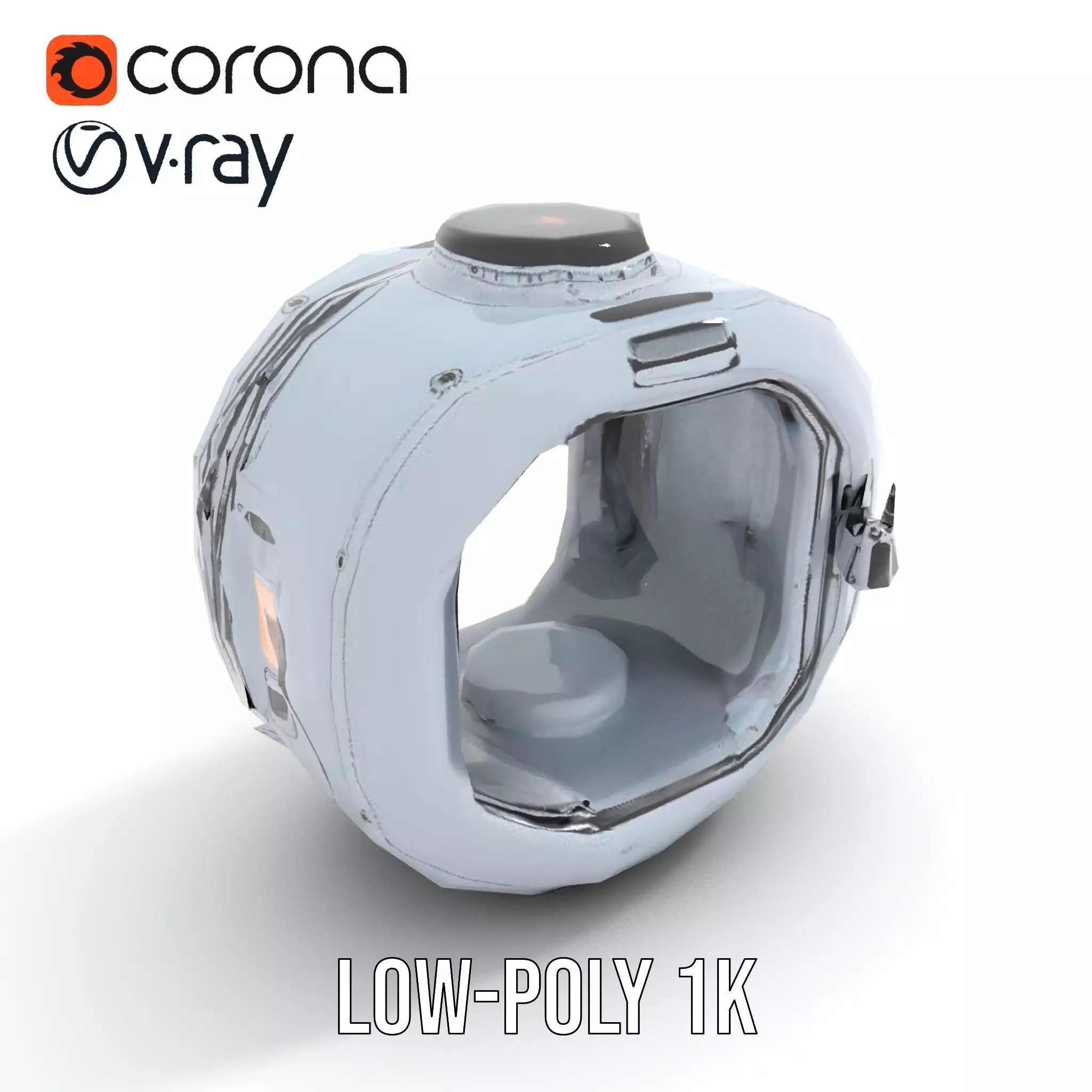 Futuristic Space Capsule Interior Model Pack Low-poly 3D model_14