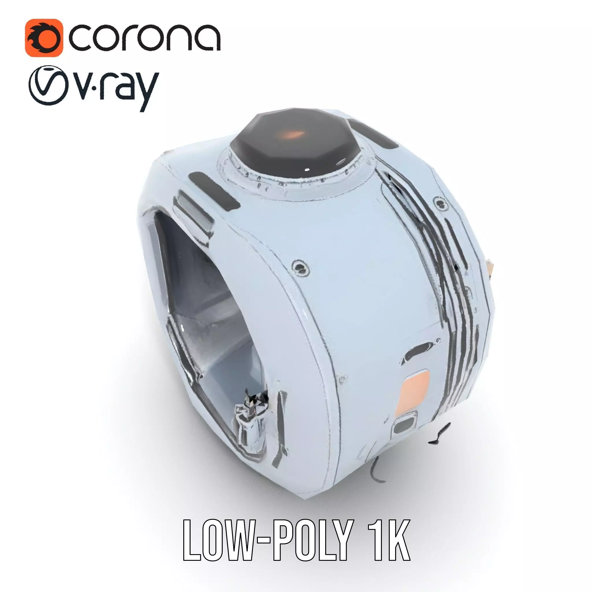 Futuristic Space Capsule Interior Model Pack Low-poly 3D model_11