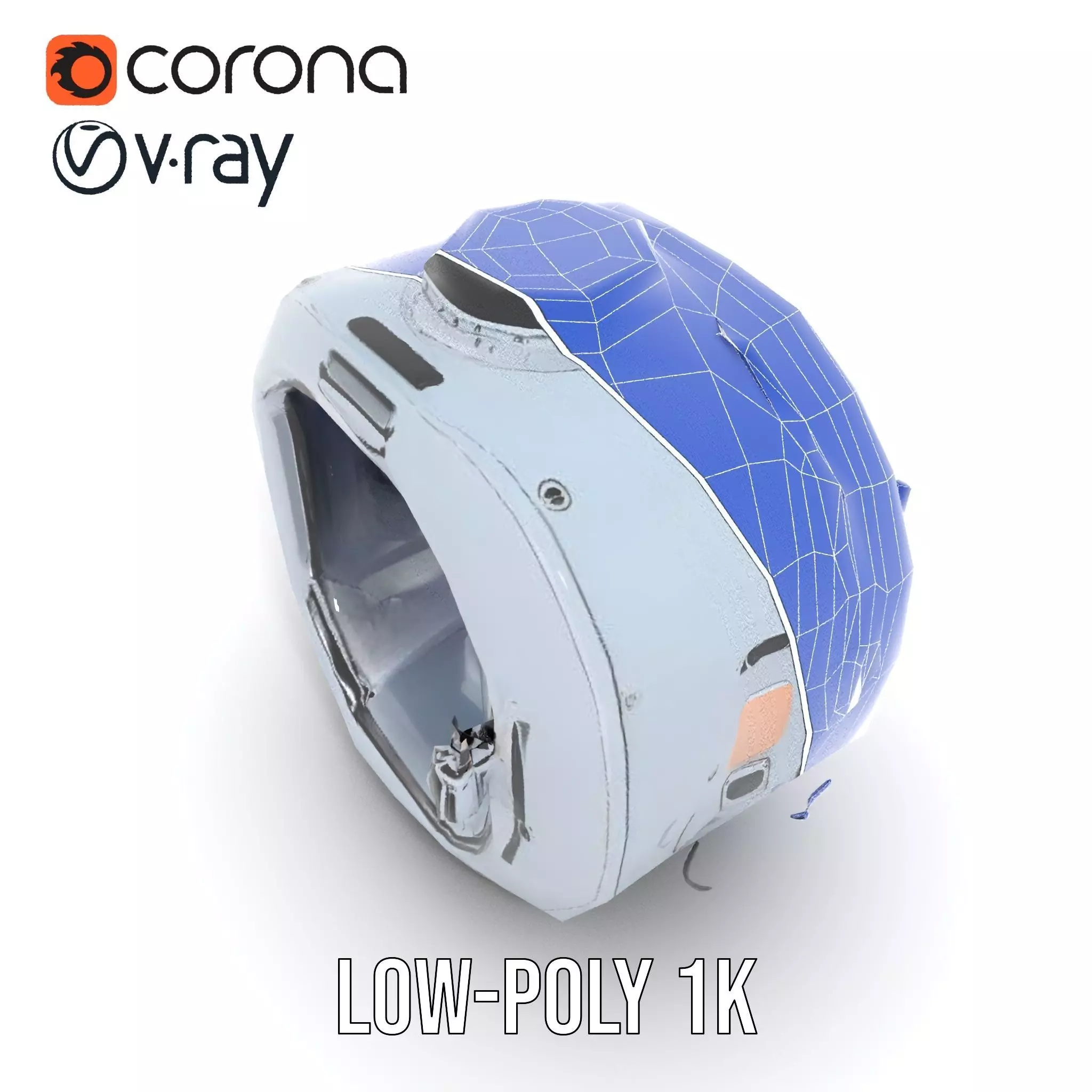 Futuristic Space Capsule Interior Model Pack Low-poly 3D model_28