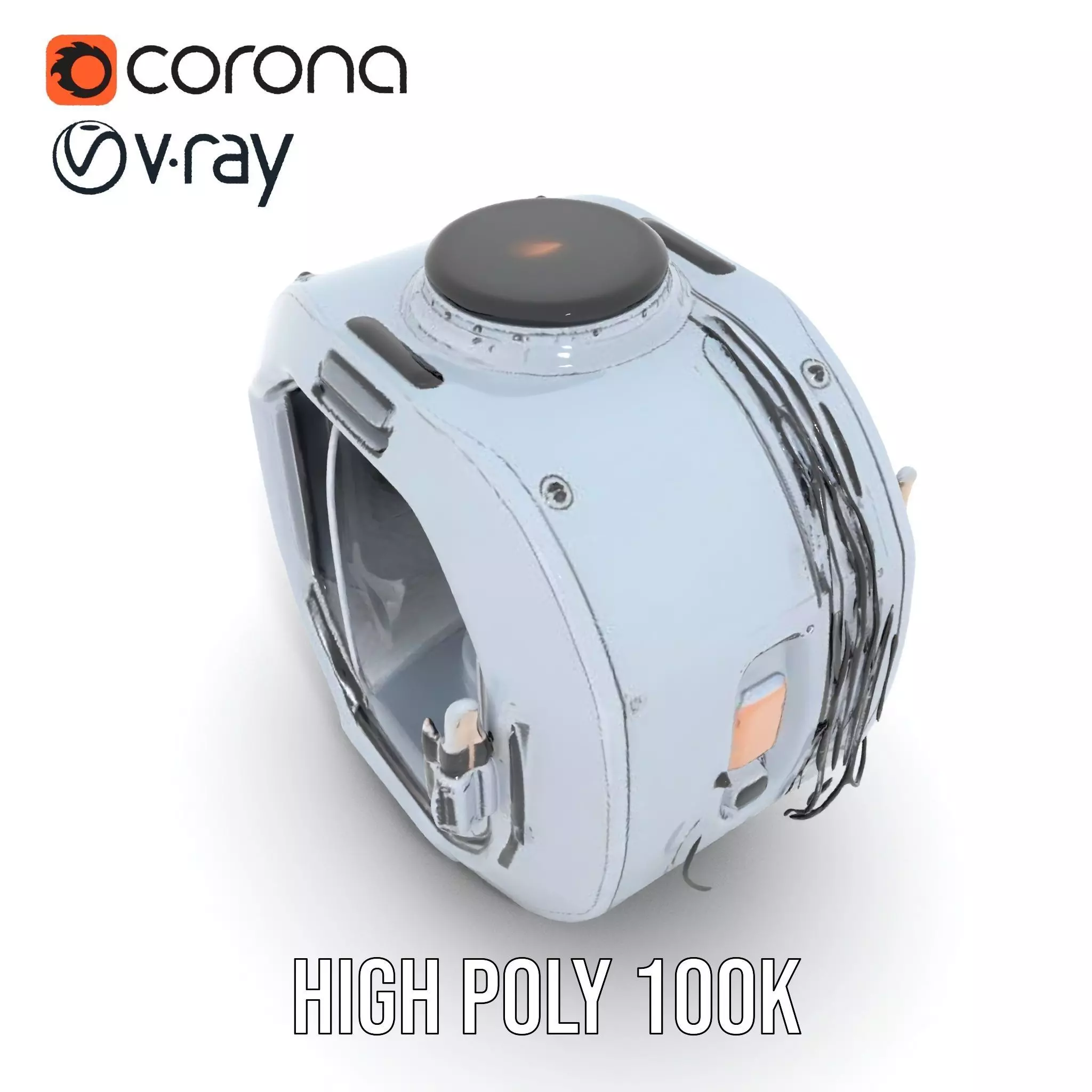 Futuristic Space Capsule Interior Model Pack Low-poly 3D model_26