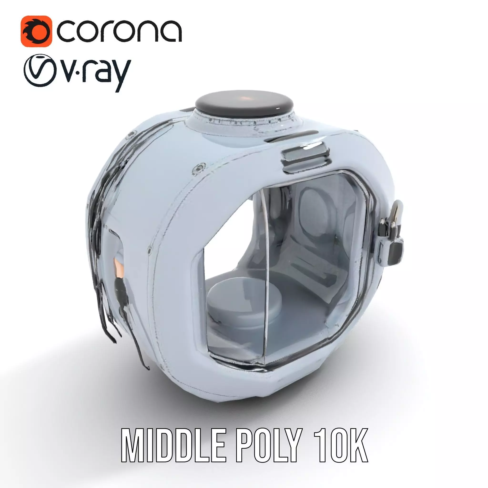 Futuristic Space Capsule Interior Model Pack Low-poly 3D model_10