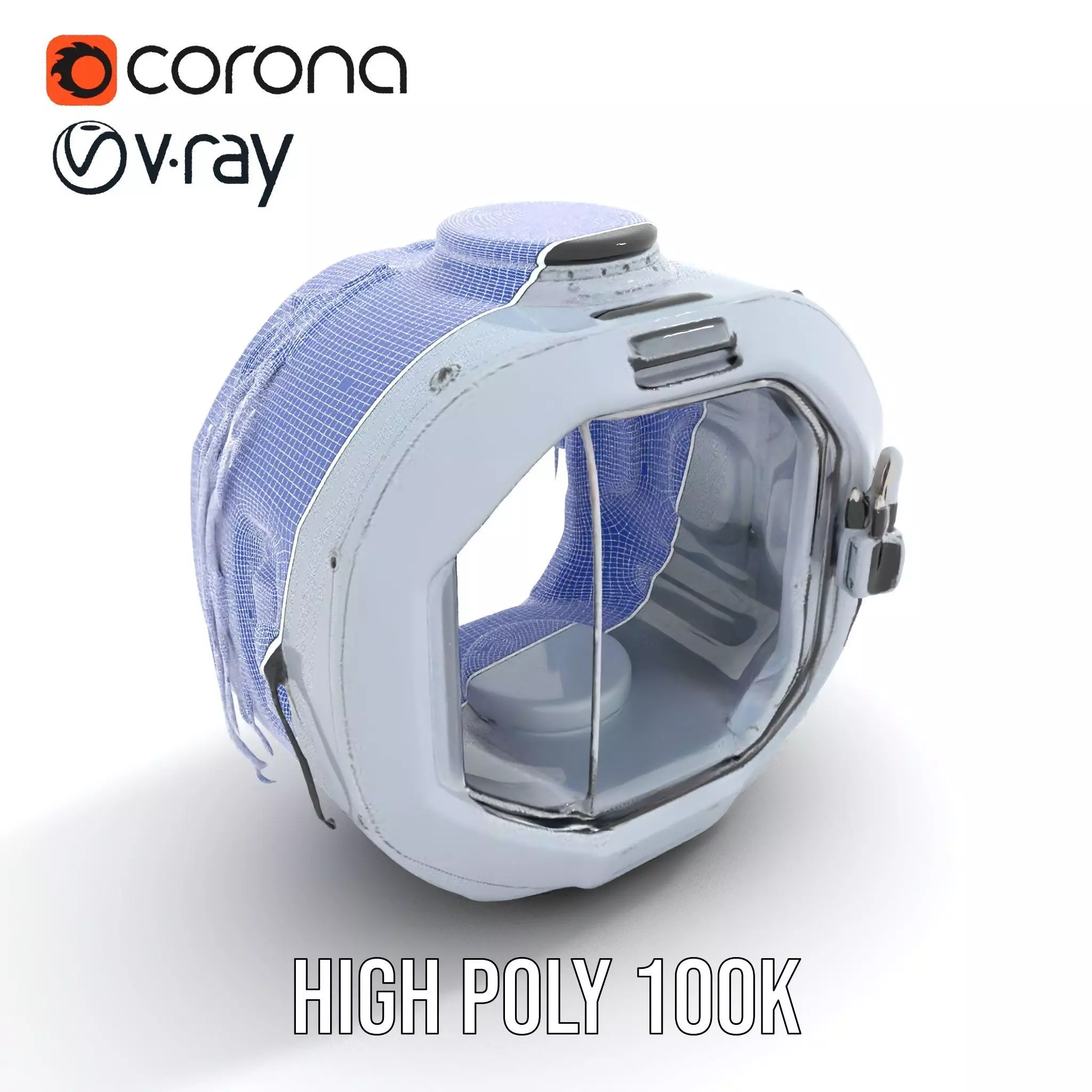 Futuristic Space Capsule Interior Model Pack Low-poly 3D model_29