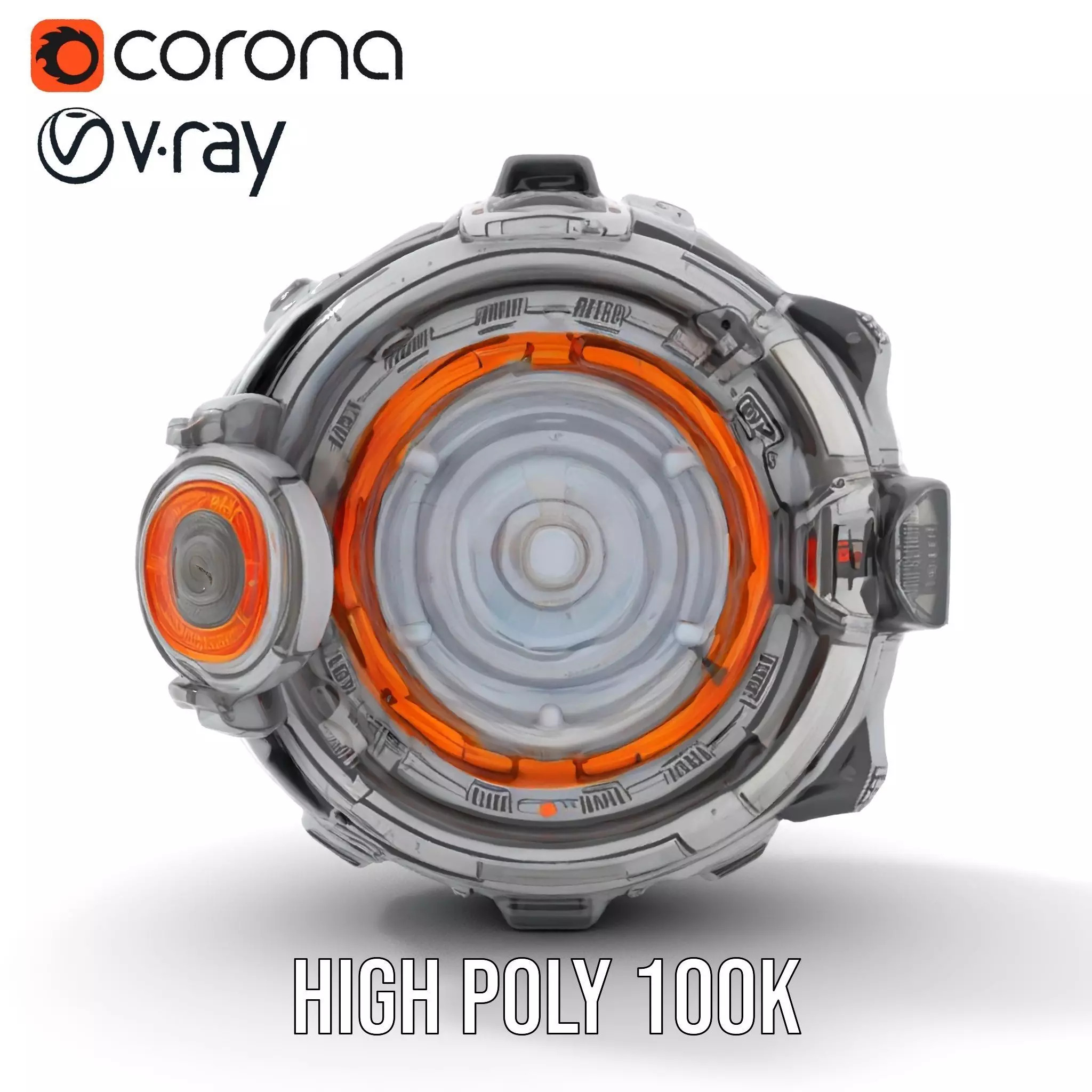 Futuristic Energy Core Model Pack with Glowing Elements Low-poly 3D model_21