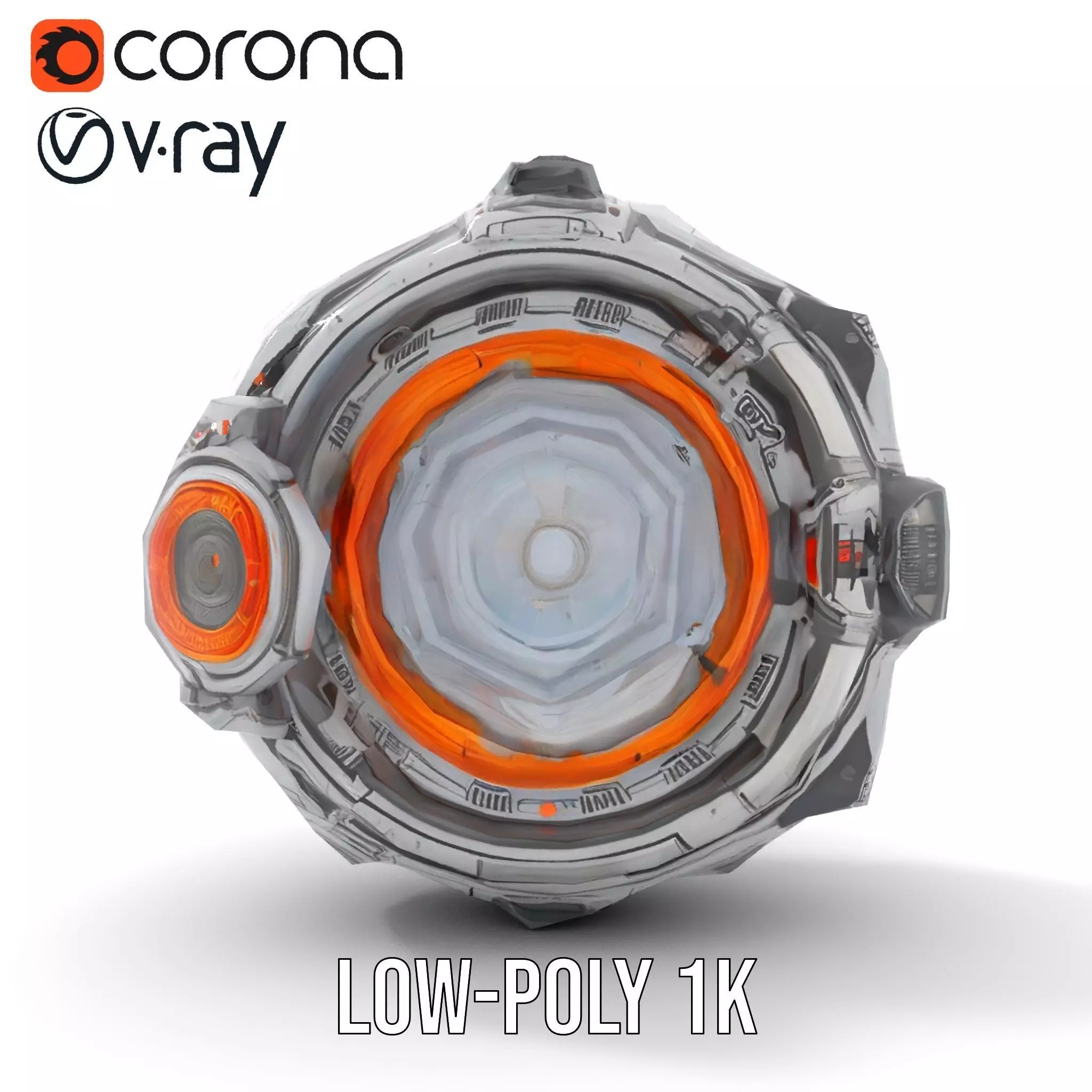 Futuristic Energy Core Model Pack with Glowing Elements Low-poly 3D model_20