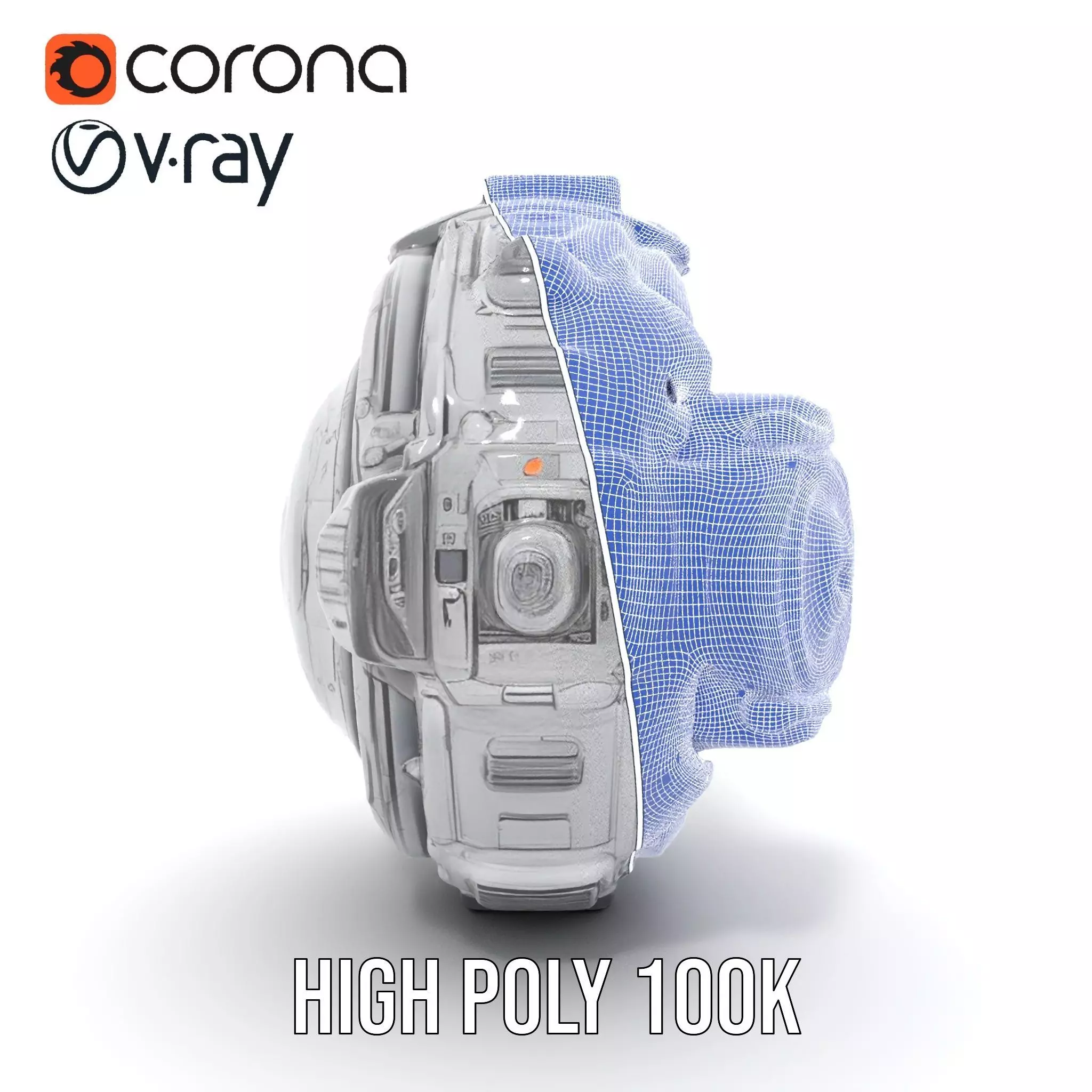 Futuristic Energy Core Model Pack with Glowing Elements Low-poly 3D model_32