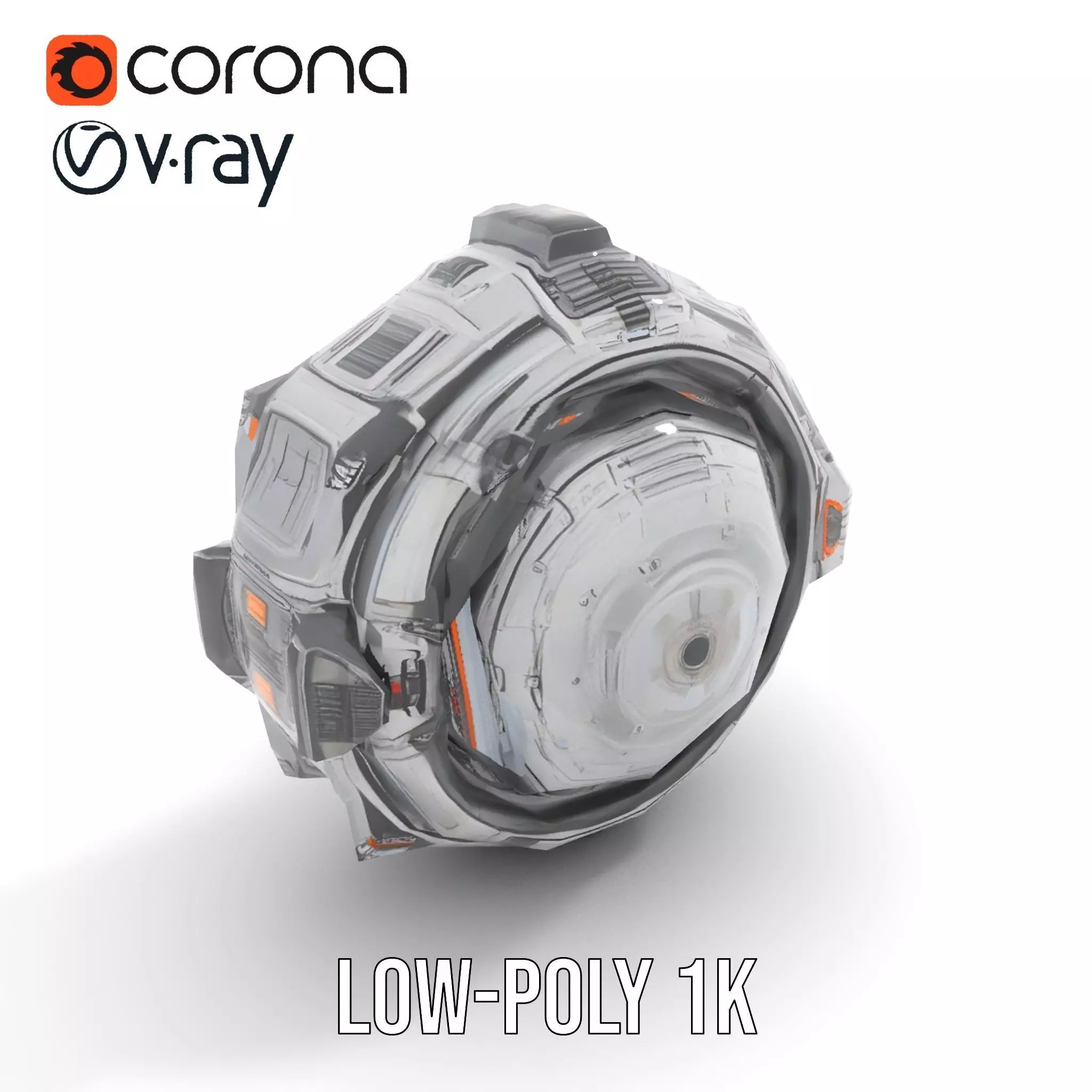 Futuristic Energy Core Model Pack with Glowing Elements Low-poly 3D model_12