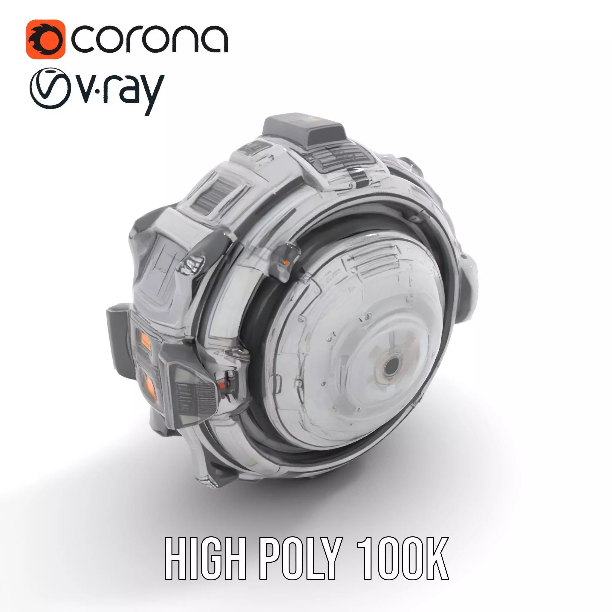 Futuristic Energy Core Model Pack with Glowing Elements Low-poly 3D model_26