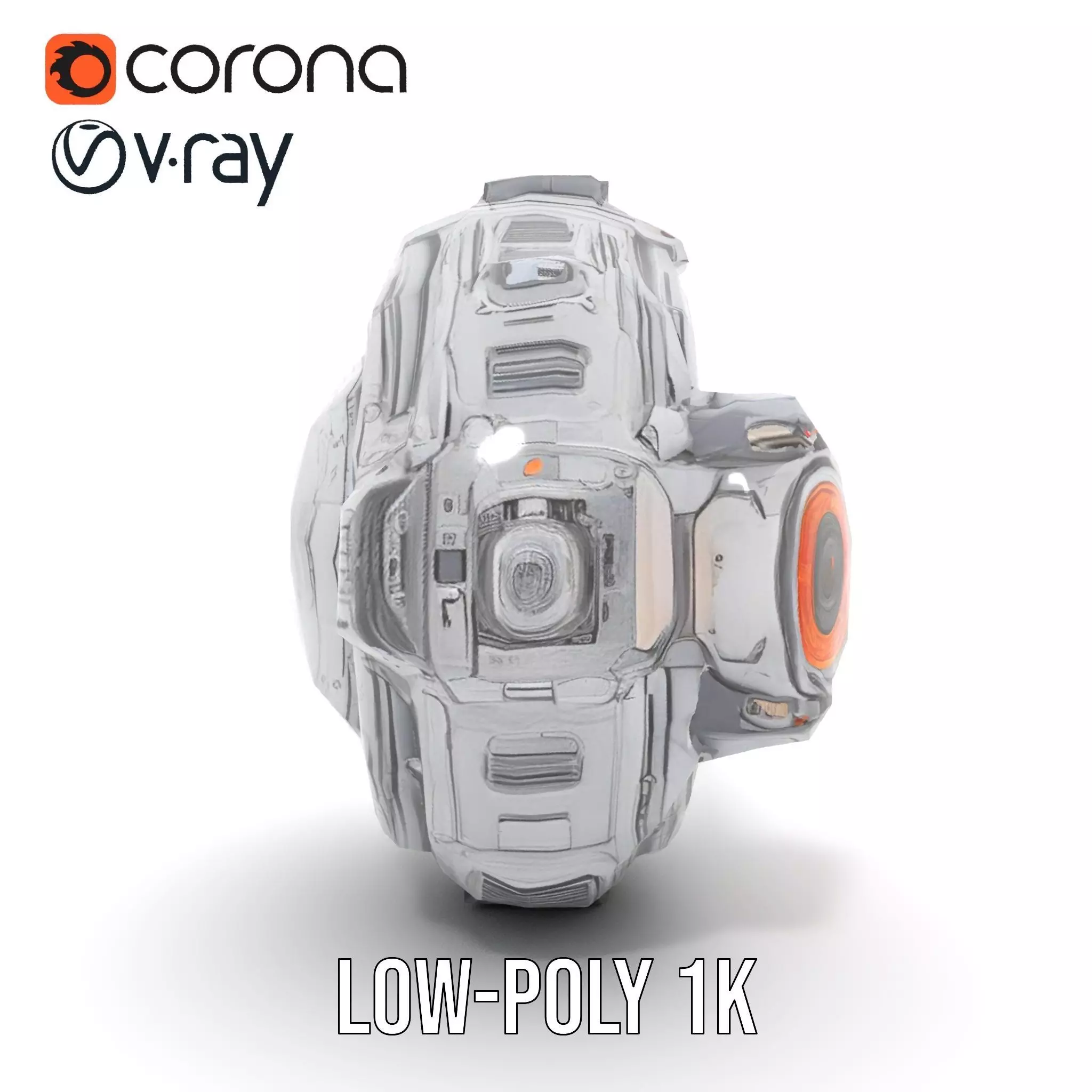 Futuristic Energy Core Model Pack with Glowing Elements Low-poly 3D model_30