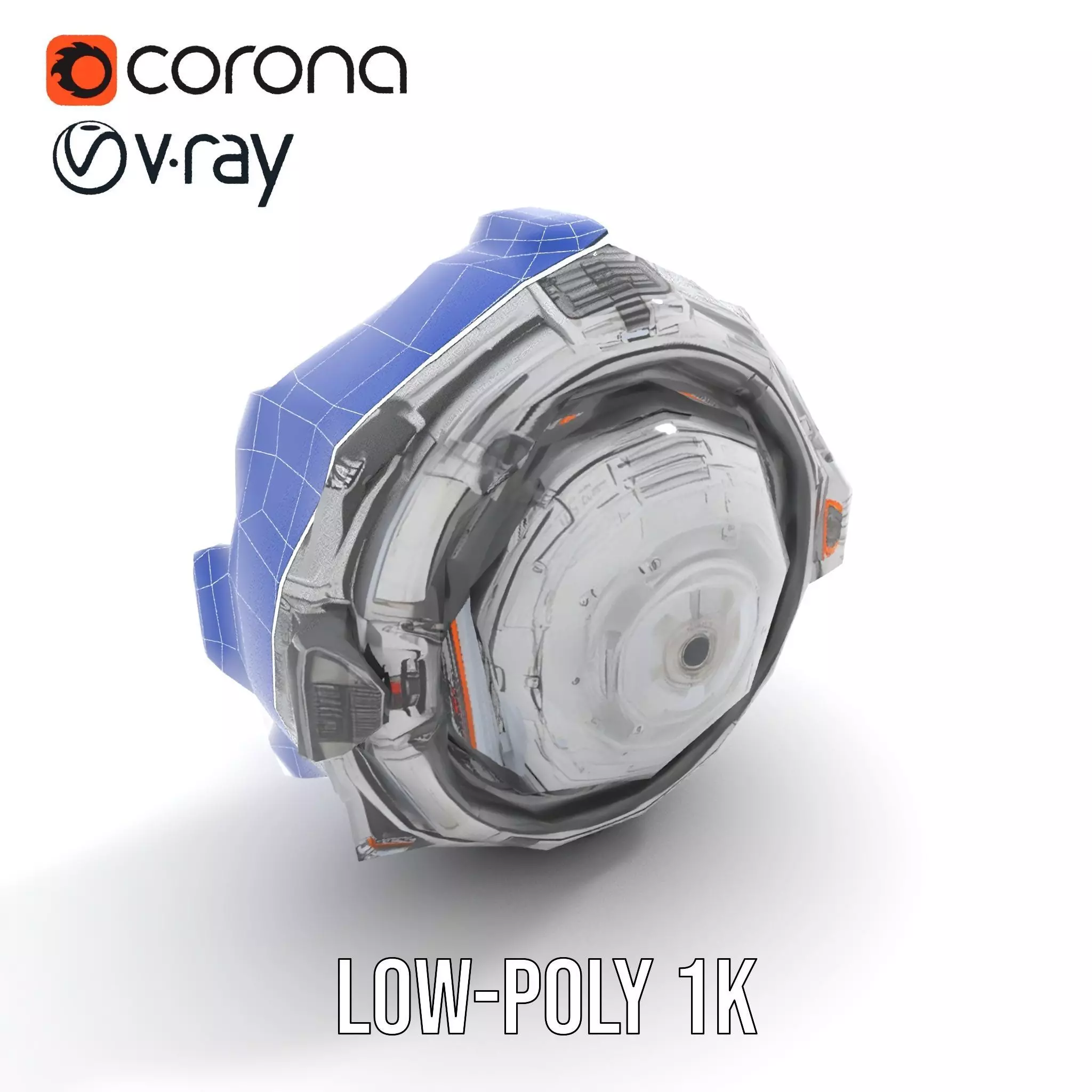 Futuristic Energy Core Model Pack with Glowing Elements Low-poly 3D model_28