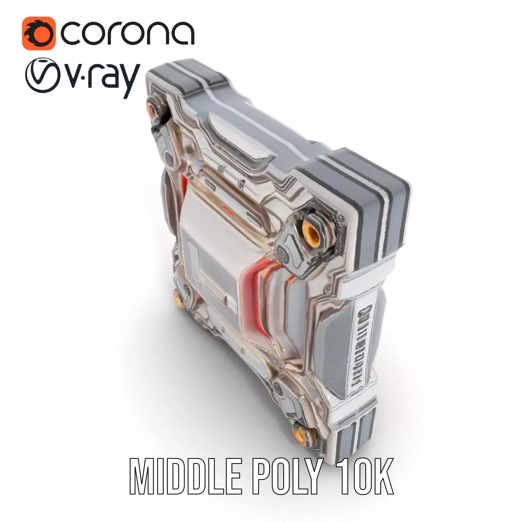 Futuristic Scifi Wall Panel Model Pack Low-poly 3D model_6