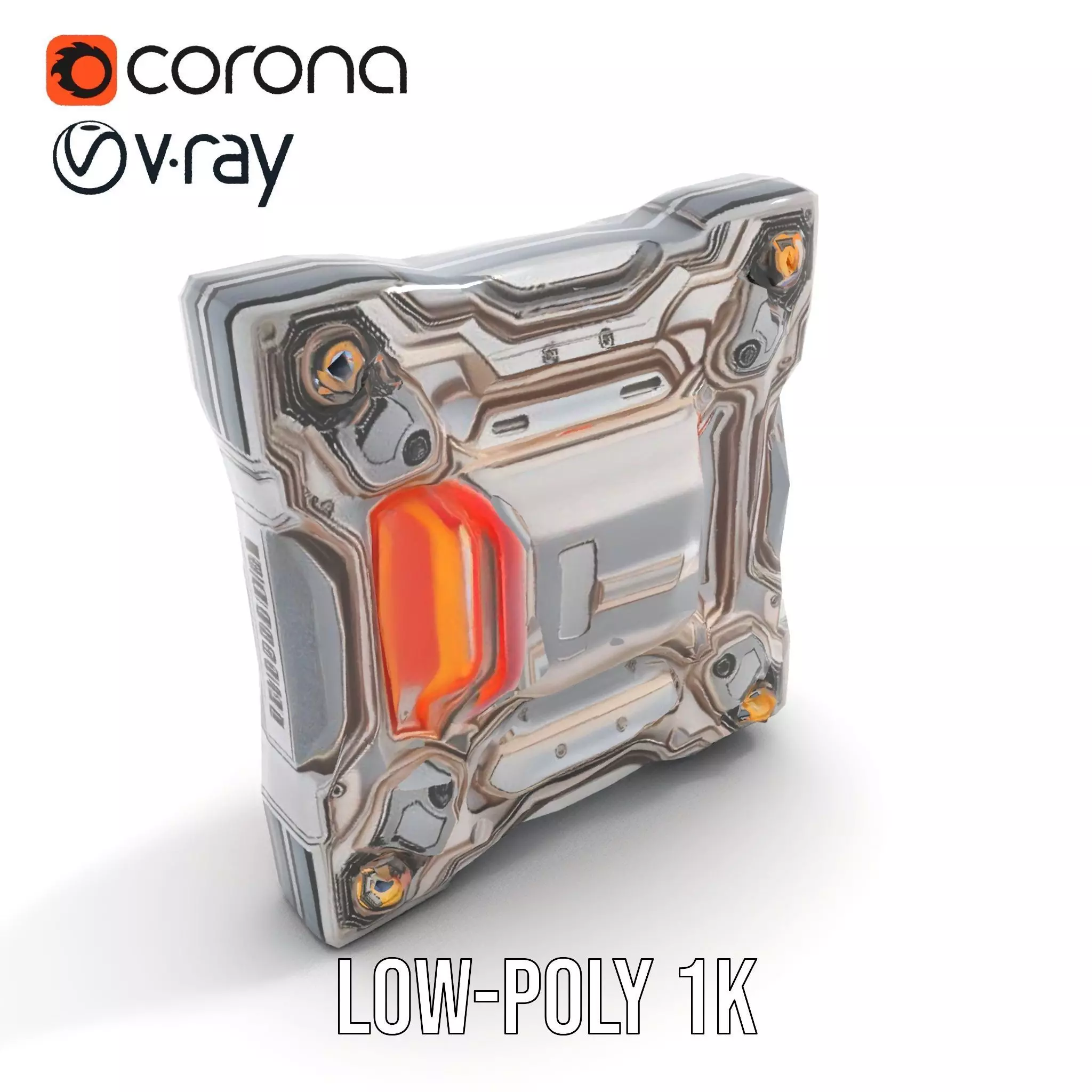 Futuristic Scifi Wall Panel Model Pack Low-poly 3D model_11