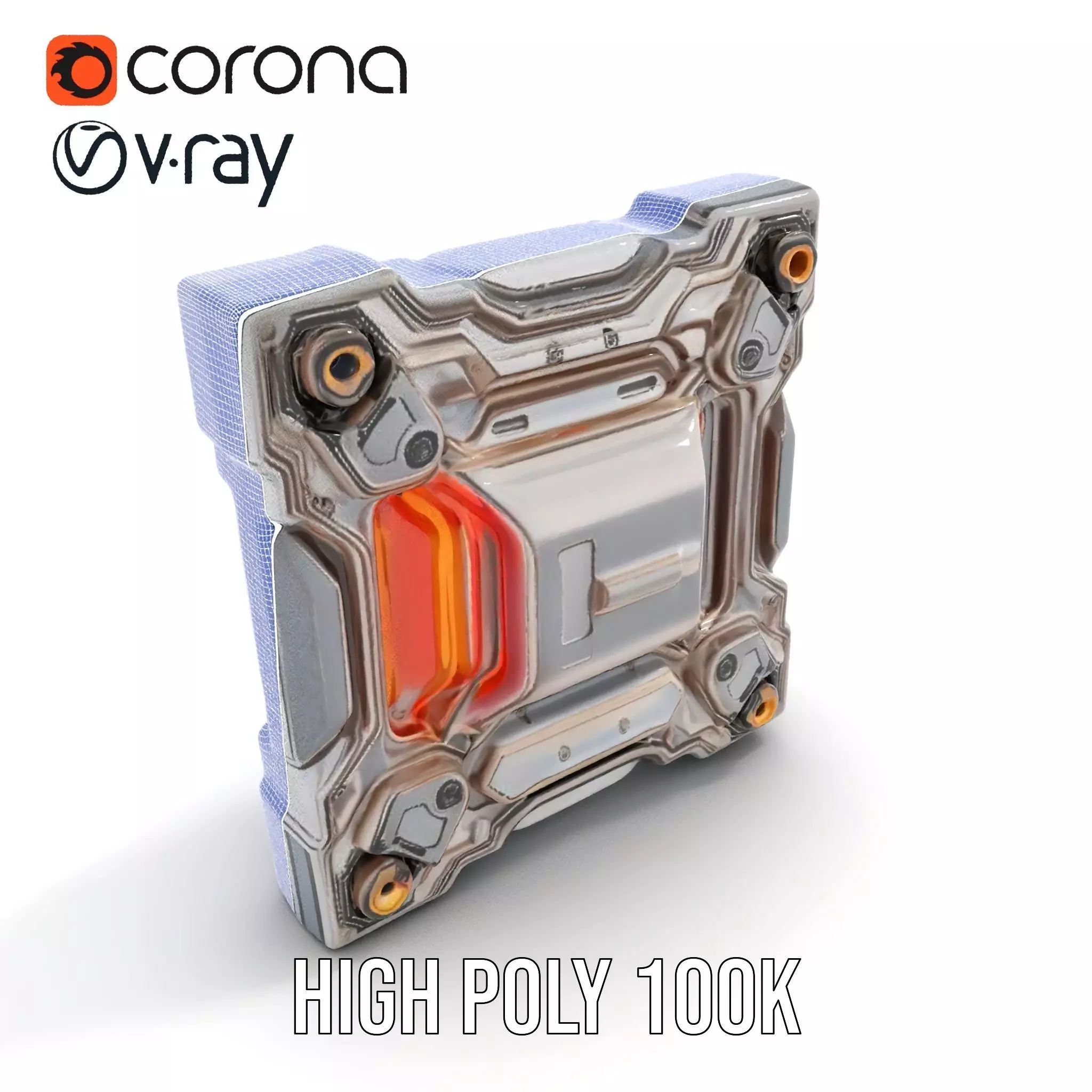 Futuristic Scifi Wall Panel Model Pack Low-poly 3D model_31