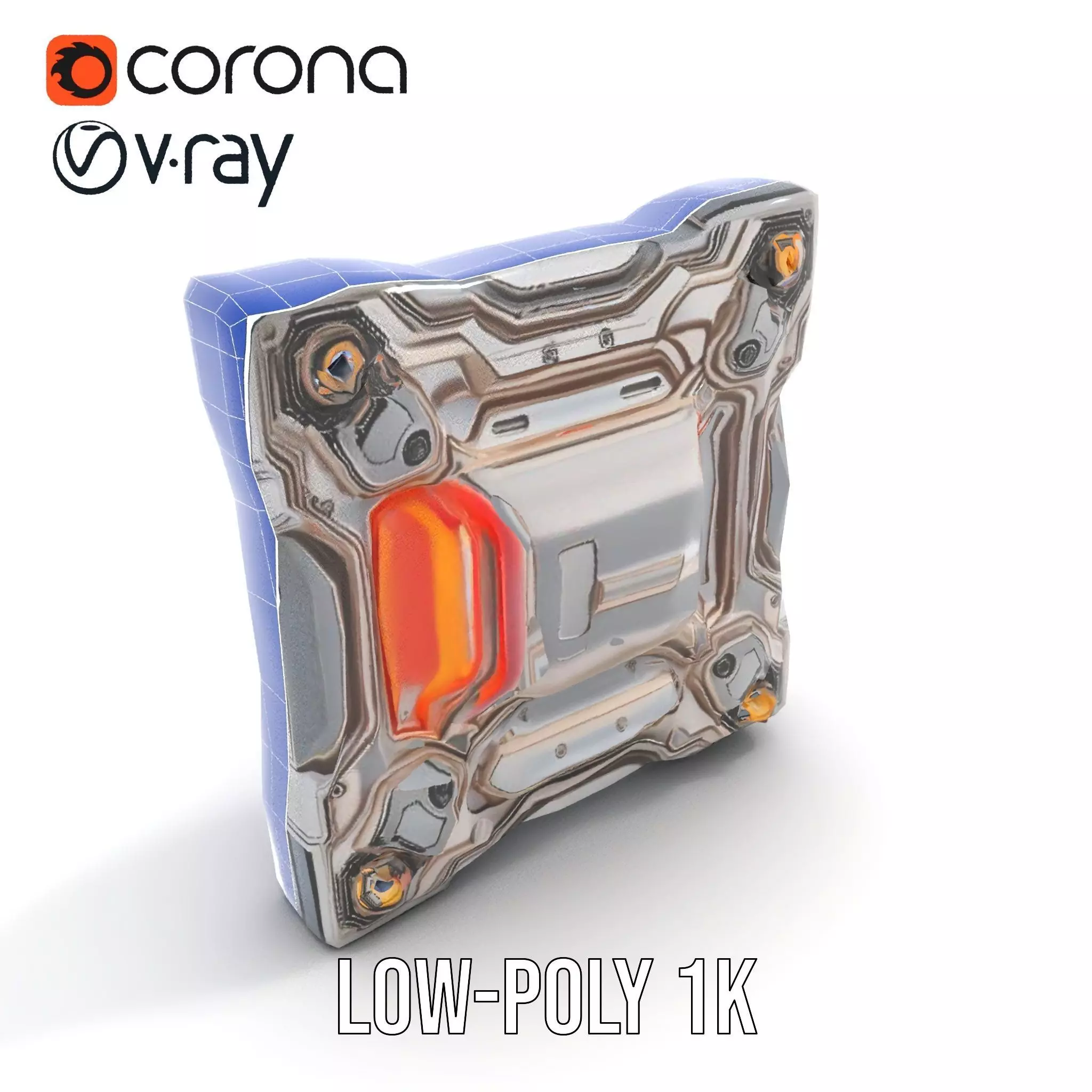 Futuristic Scifi Wall Panel Model Pack Low-poly 3D model_30