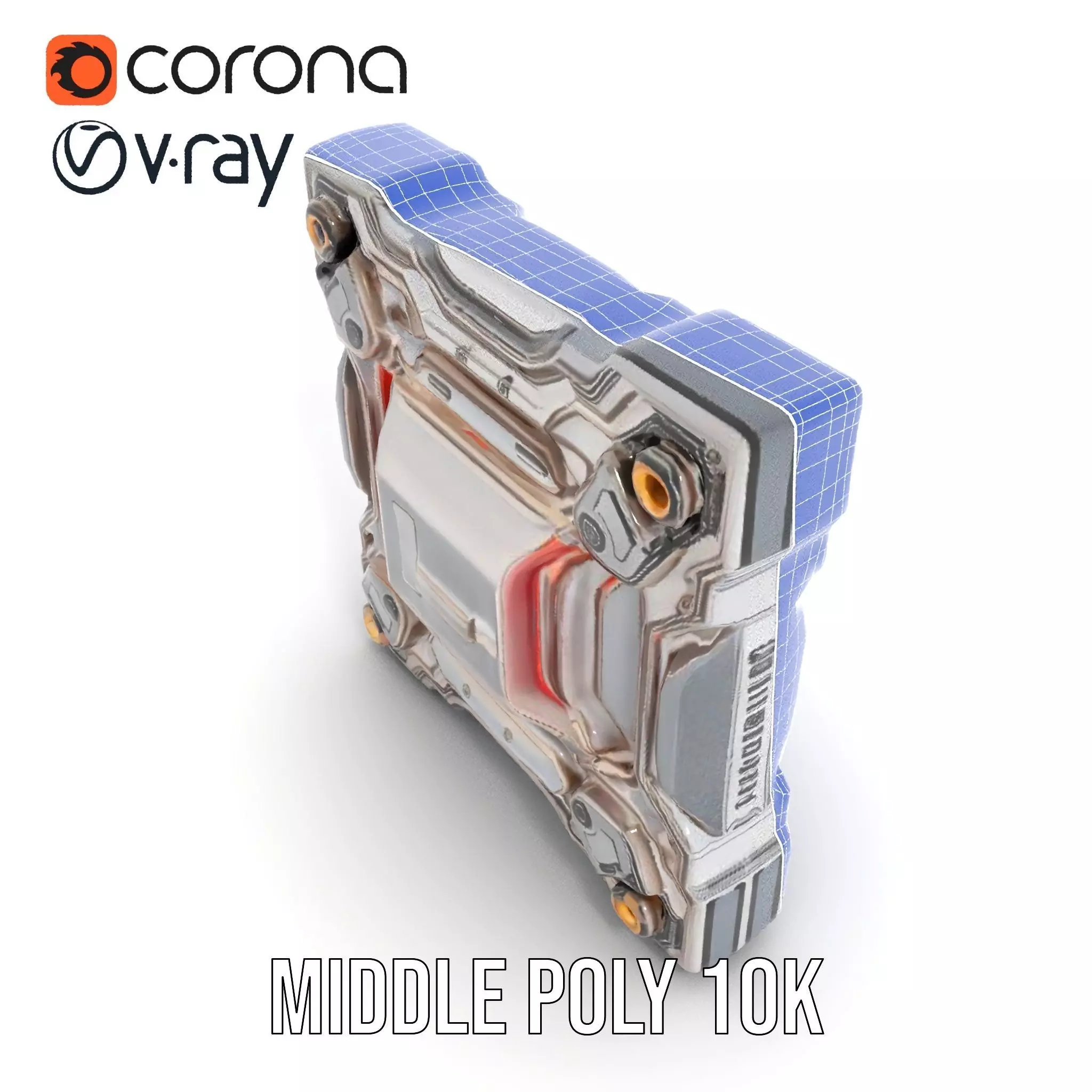 Futuristic Scifi Wall Panel Model Pack Low-poly 3D model_27