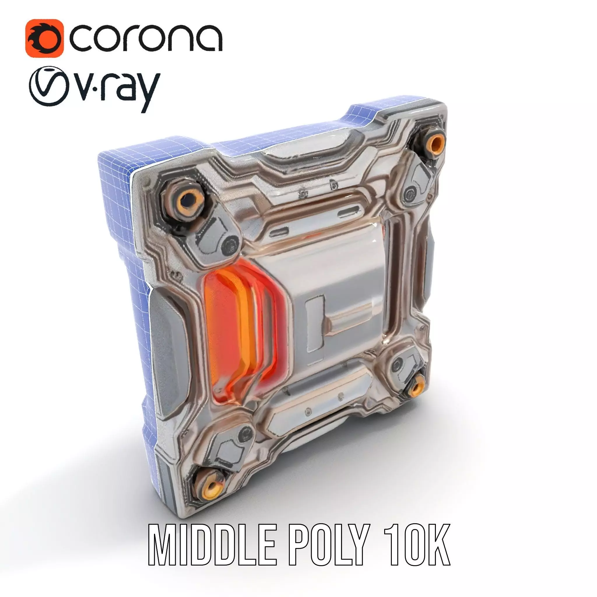 Futuristic Scifi Wall Panel Model Pack Low-poly 3D model_24