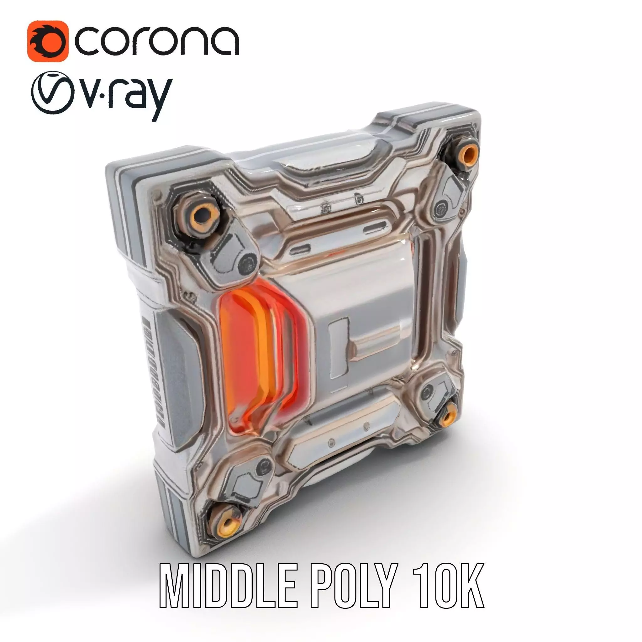 Futuristic Scifi Wall Panel Model Pack Low-poly 3D model_5