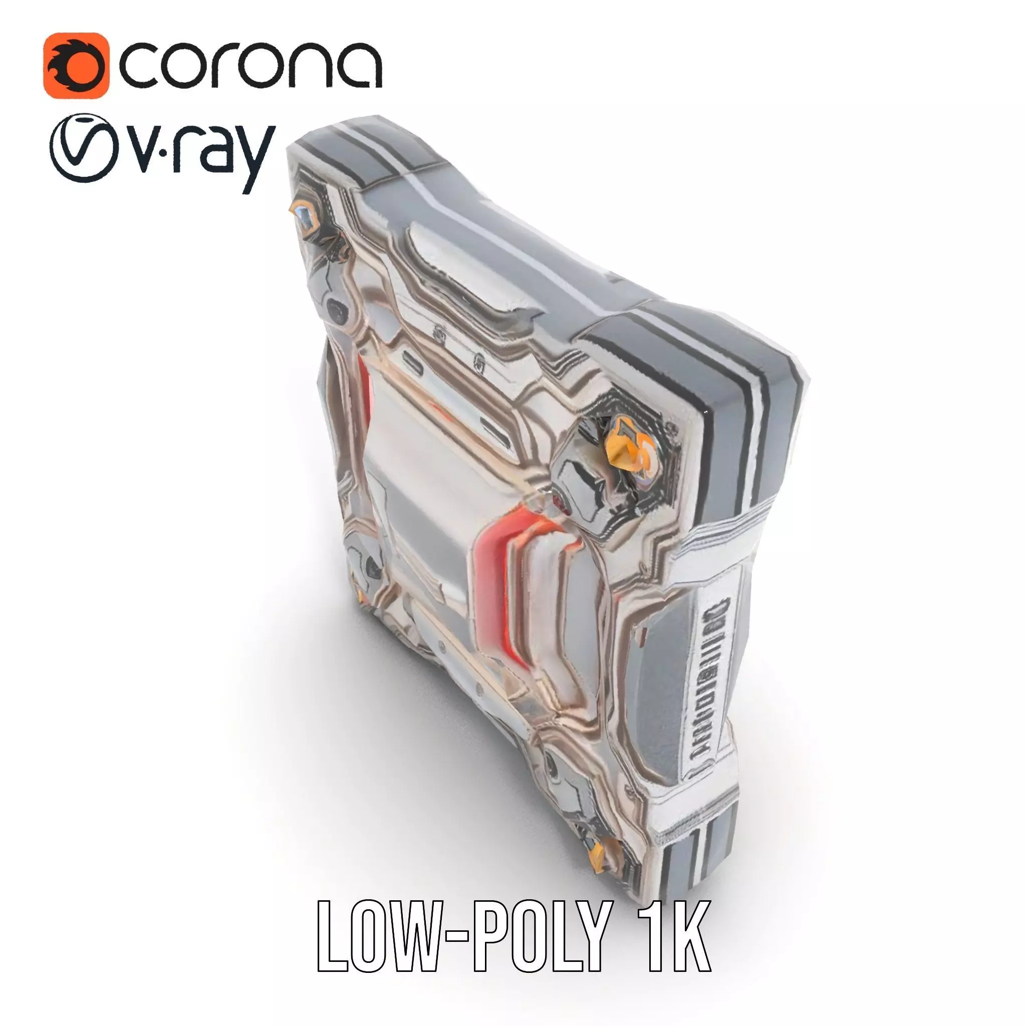 Futuristic Scifi Wall Panel Model Pack Low-poly 3D model_8