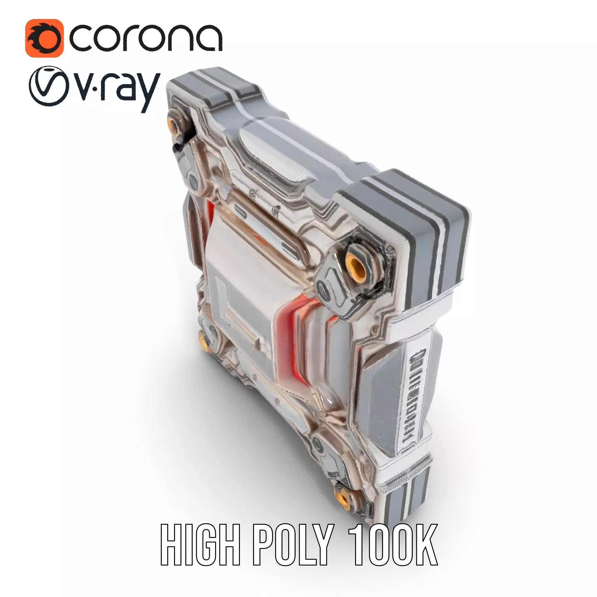 Futuristic Scifi Wall Panel Model Pack Low-poly 3D model_14