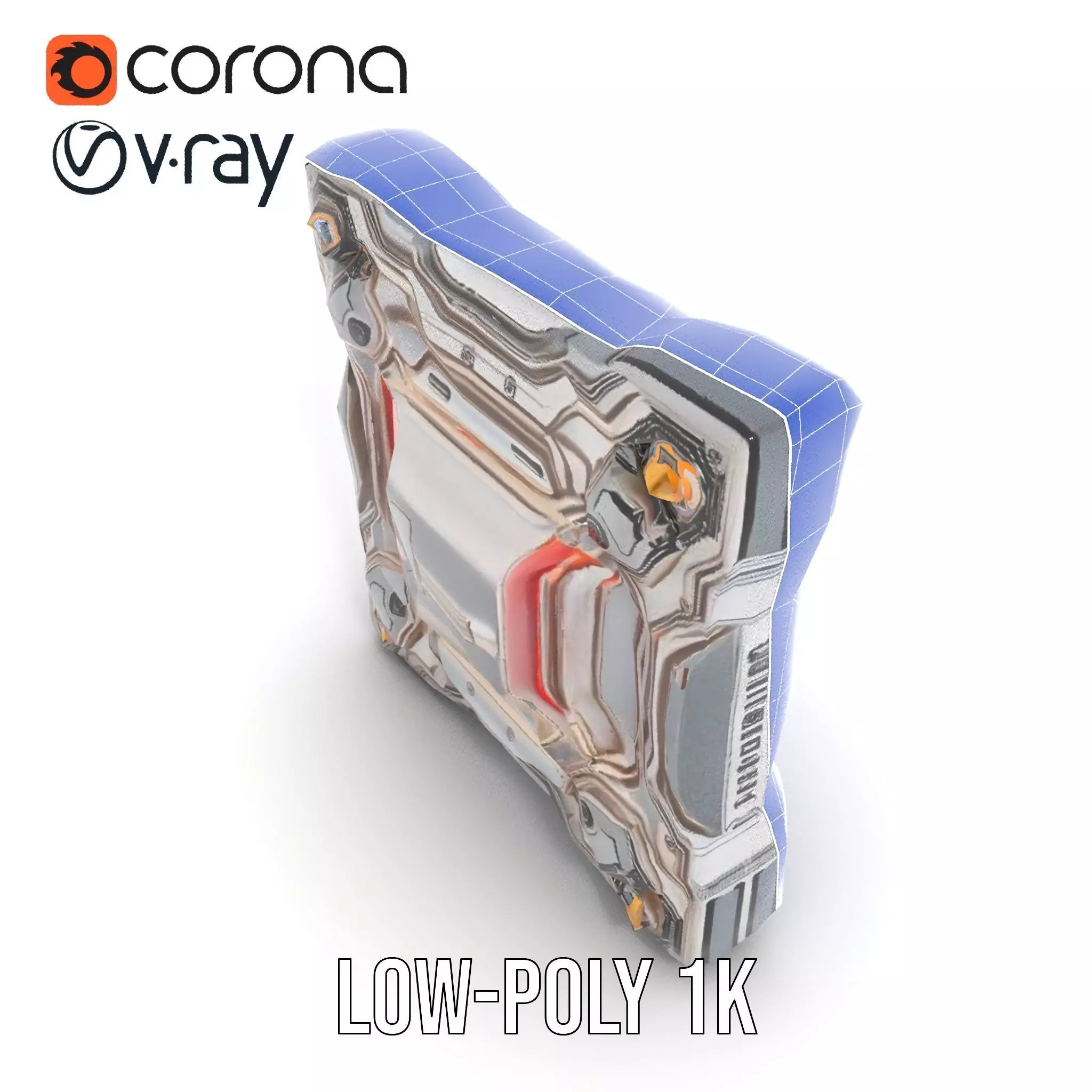 Futuristic Scifi Wall Panel Model Pack Low-poly 3D model_16