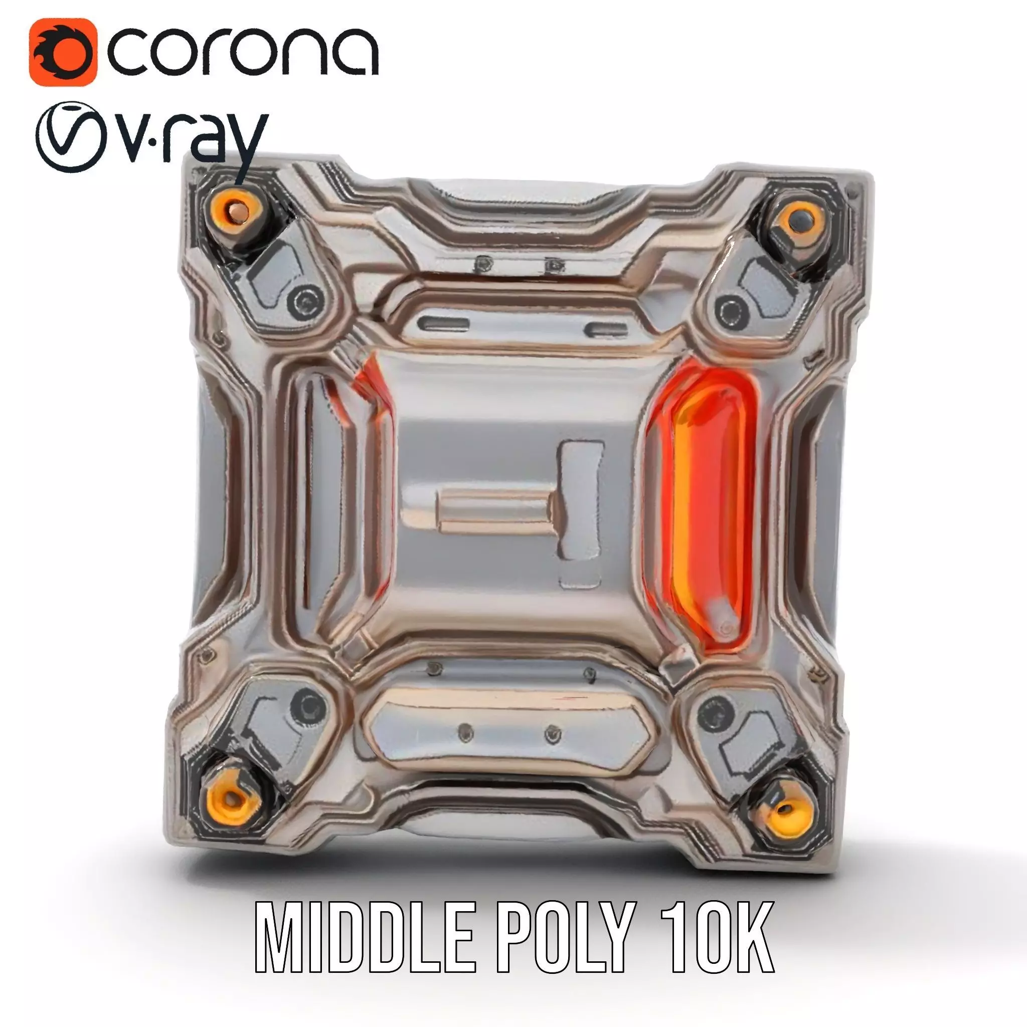 Futuristic Scifi Wall Panel Model Pack Low-poly 3D model_15