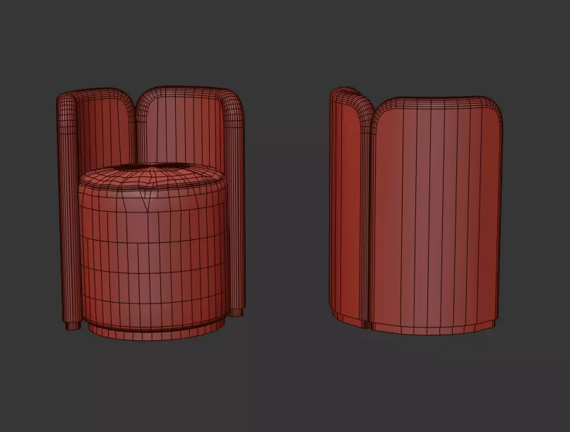 modern single sofa double model 3D model_3